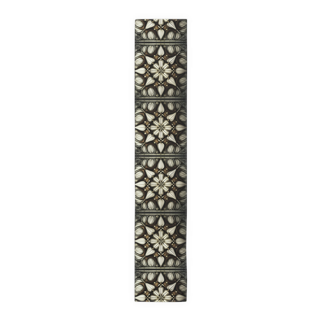 Ivory Brown Art Deco Pattern Table Runner