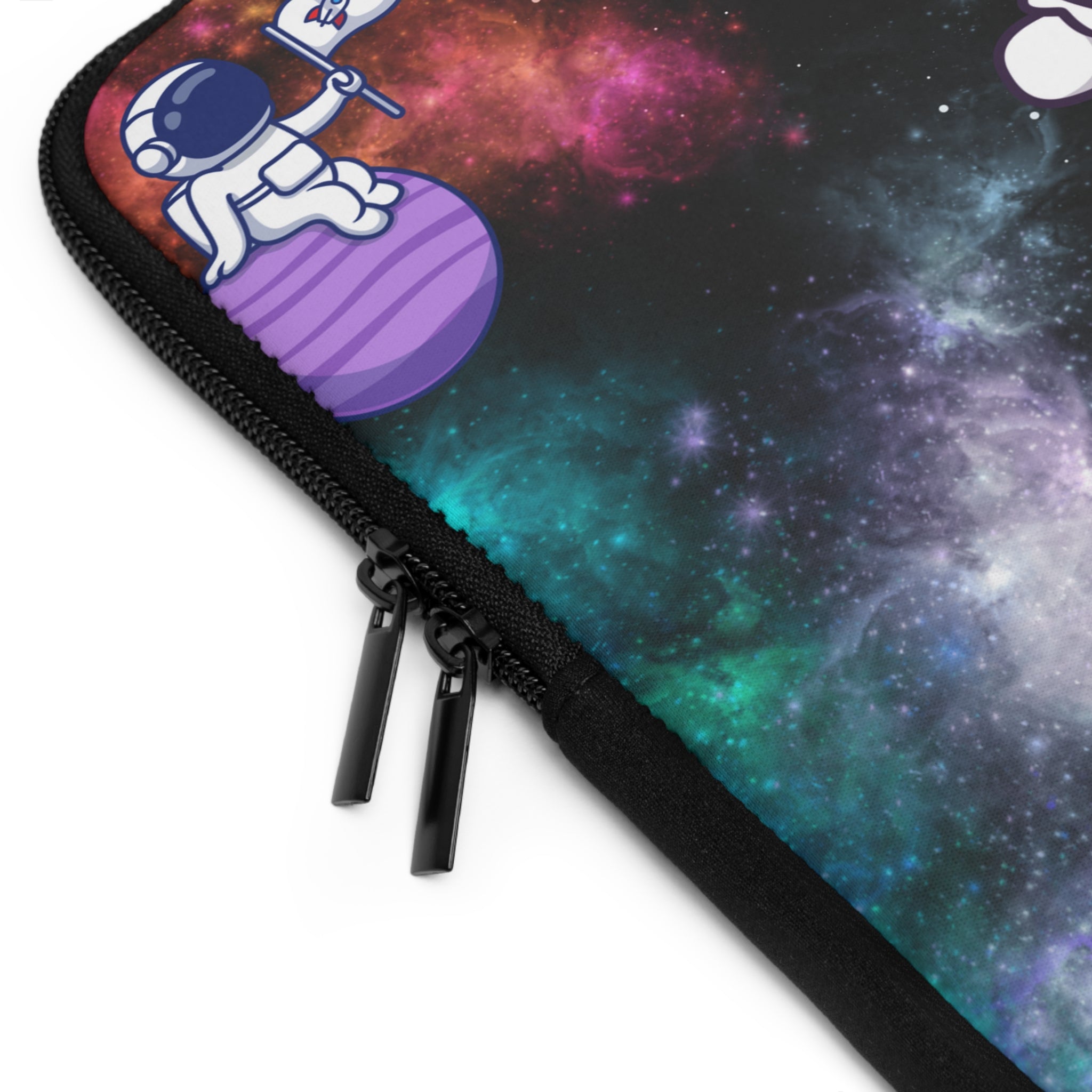 Space-themed pouch with an astronaut design on a white background