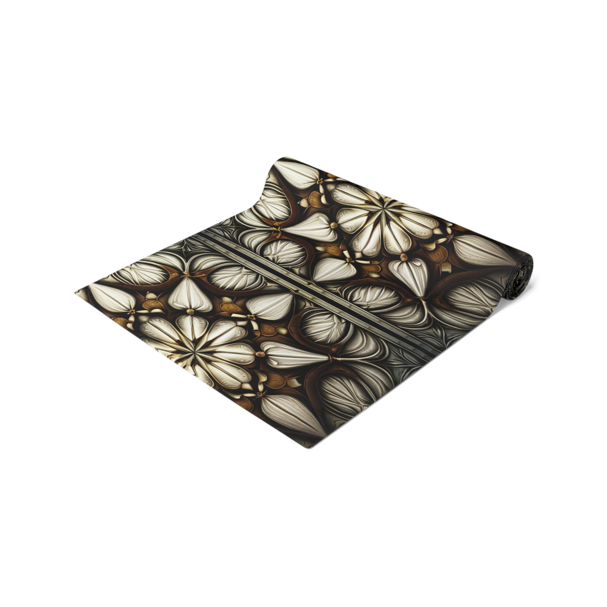 Ivory Brown Art Deco Pattern Table Runner