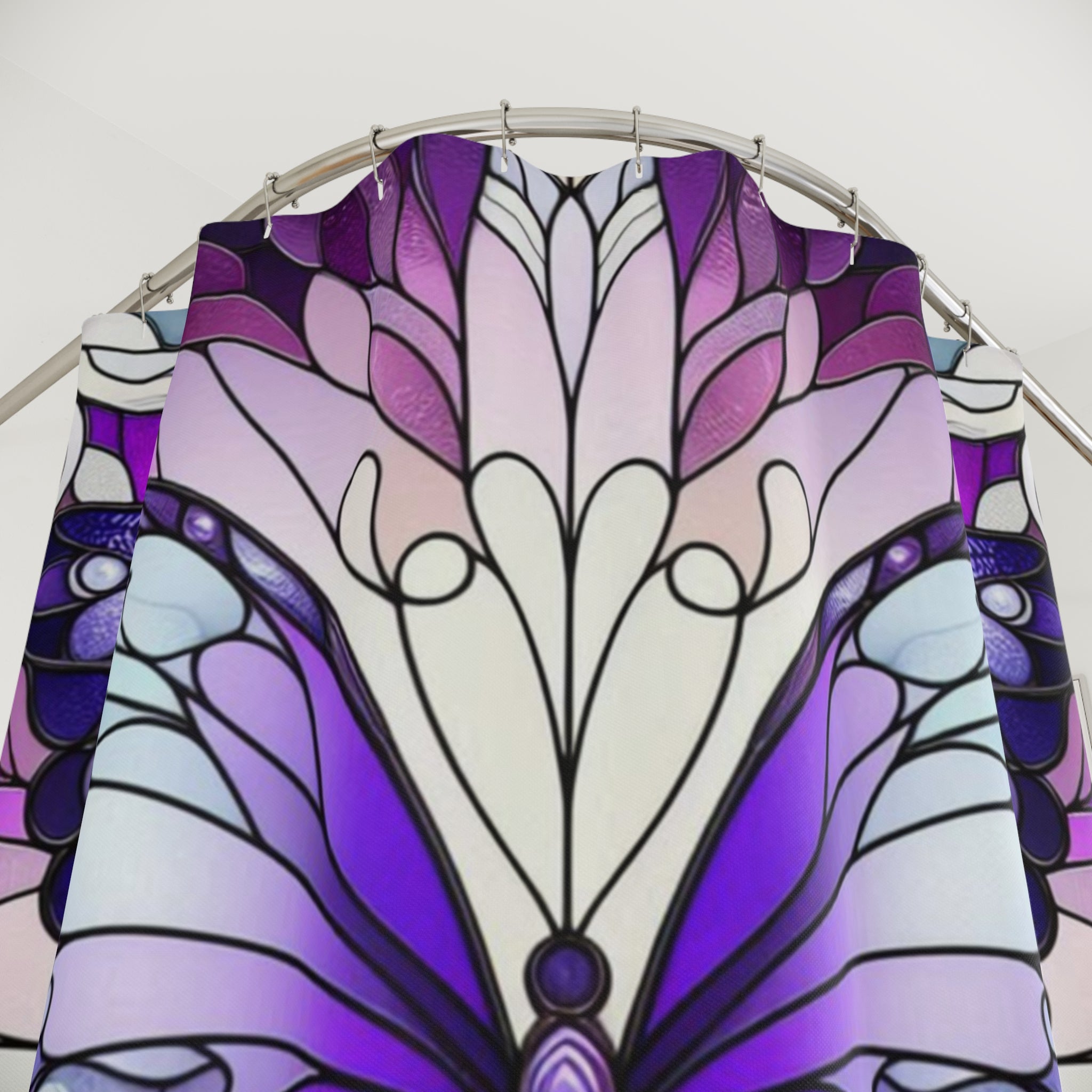 Butterfly Stained Glass Shower Curtain