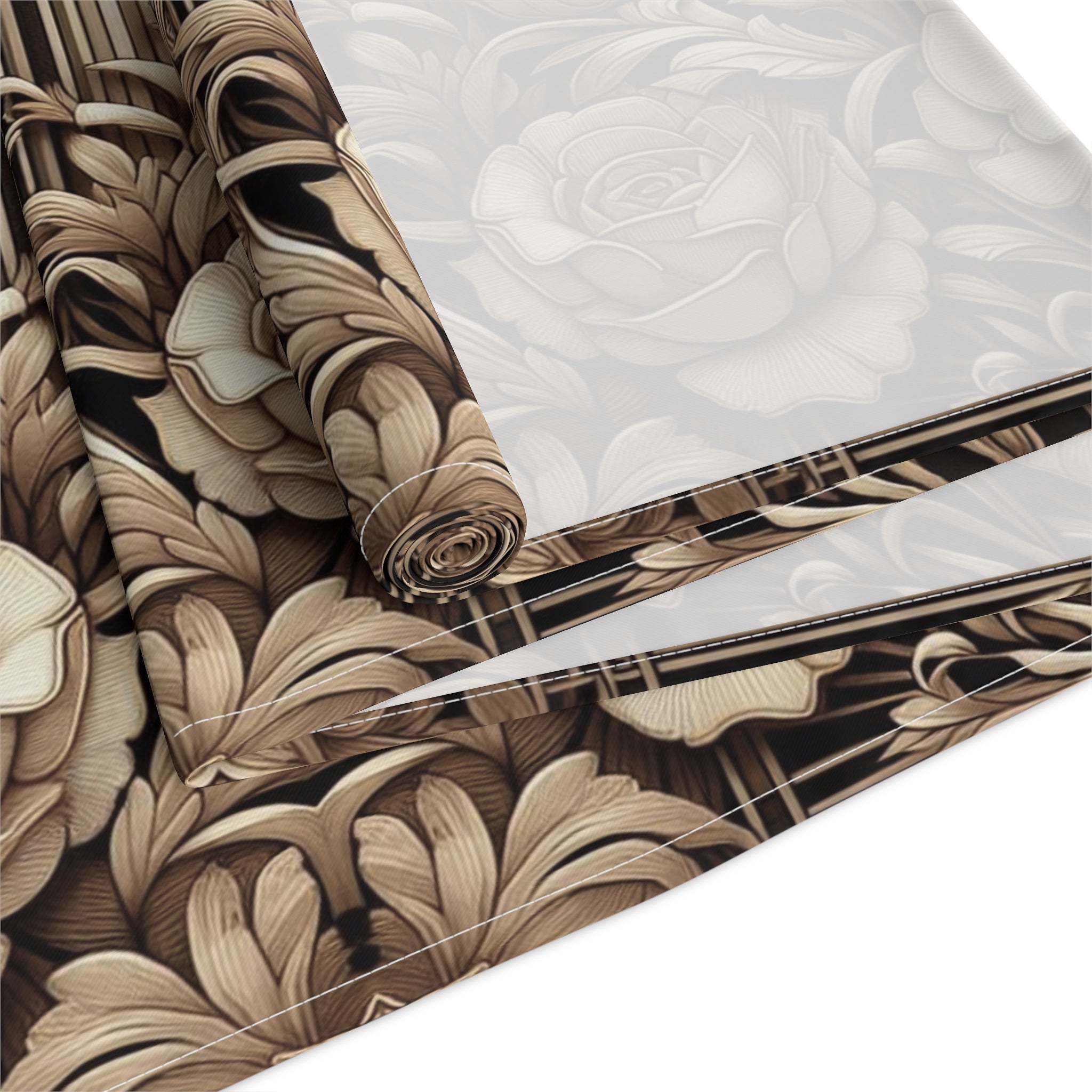 Timeless Sepia Floral Table Runner