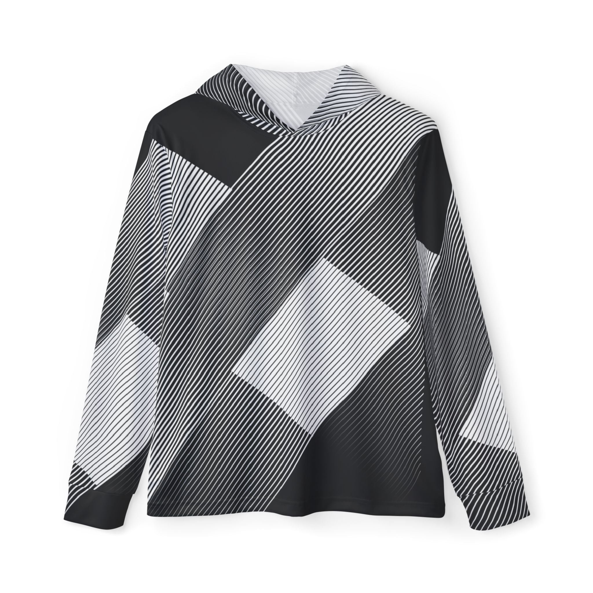 Men's Charcoal Linear Sports Fashion Hoodie