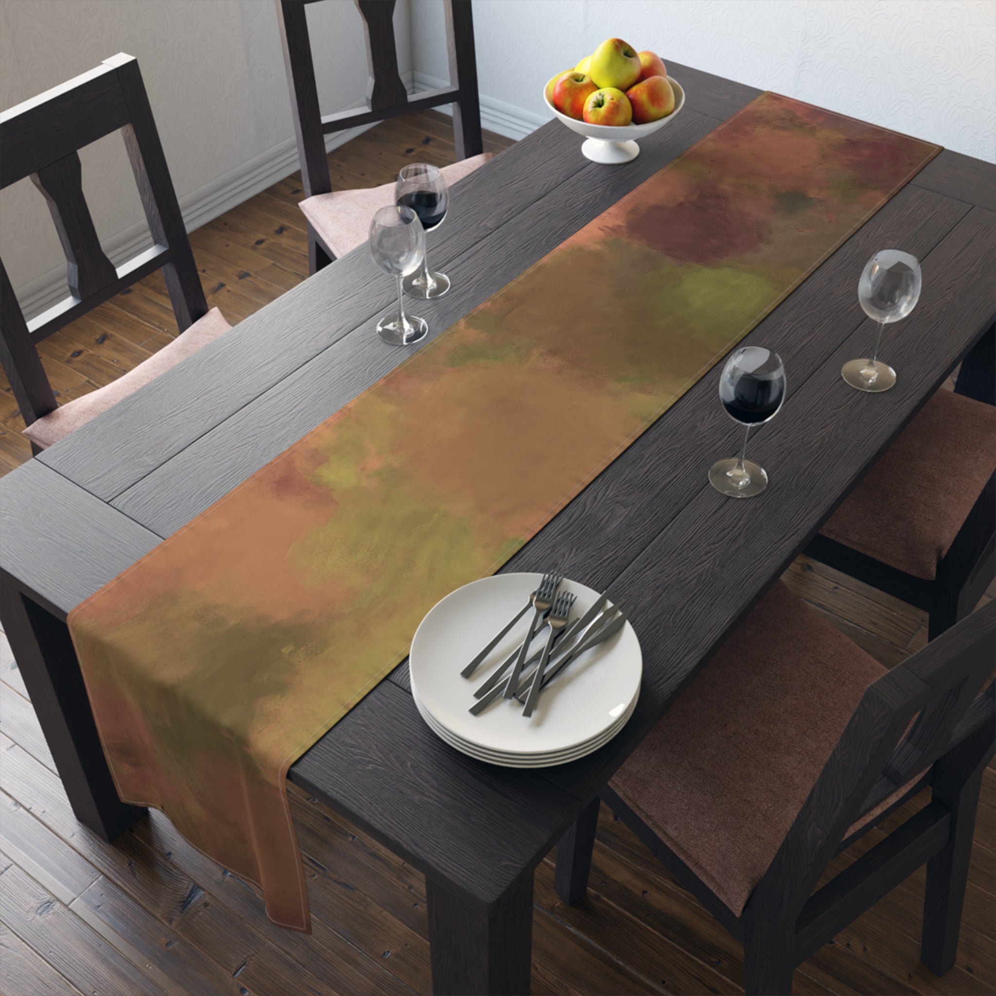 Copper Abstract Table Runner - Unique Home Decor - Handcrafted Design