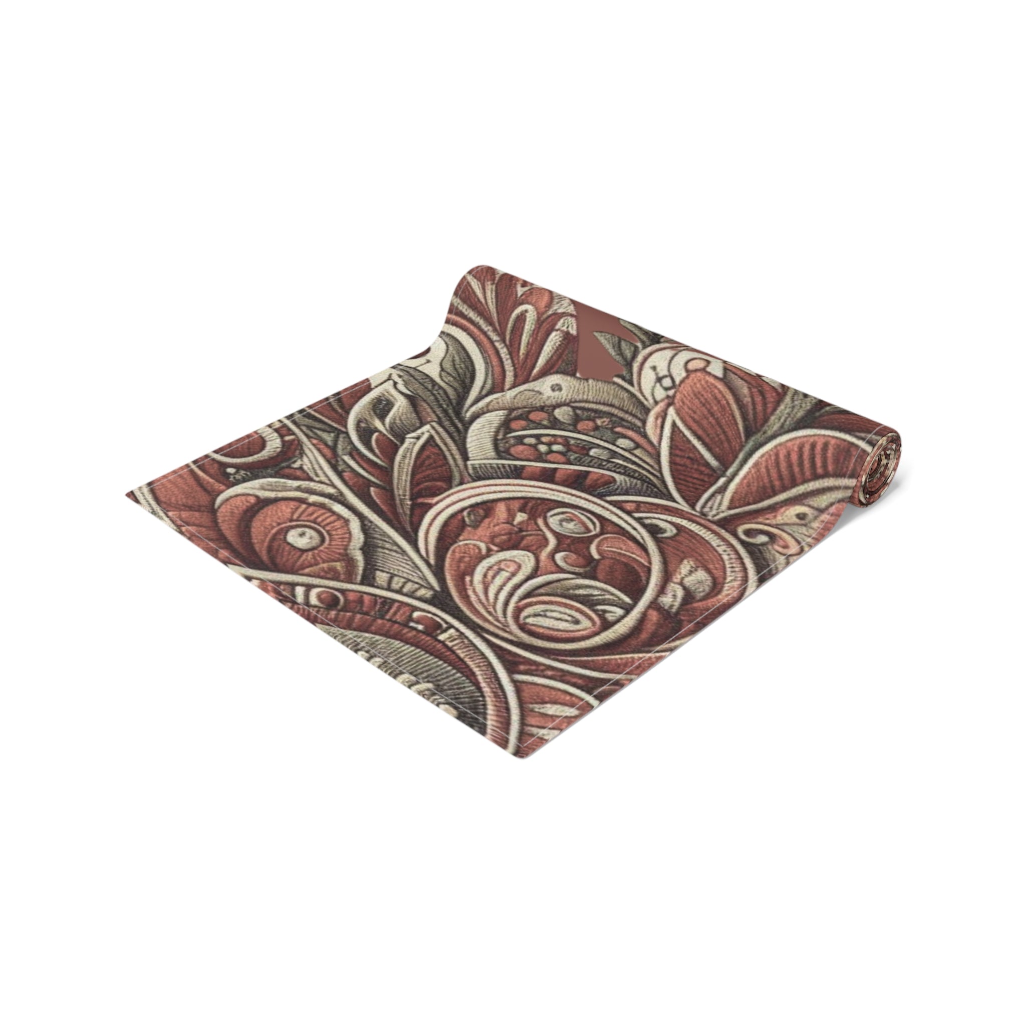 Patterned fabric swatch on a white background
