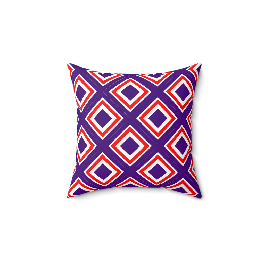 Decorative pillow with geometric pattern on a white background