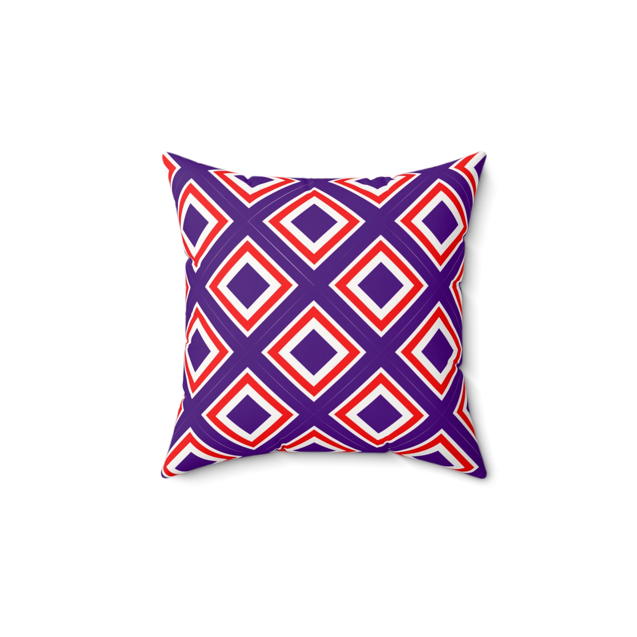 Decorative pillow with geometric pattern on a white background
