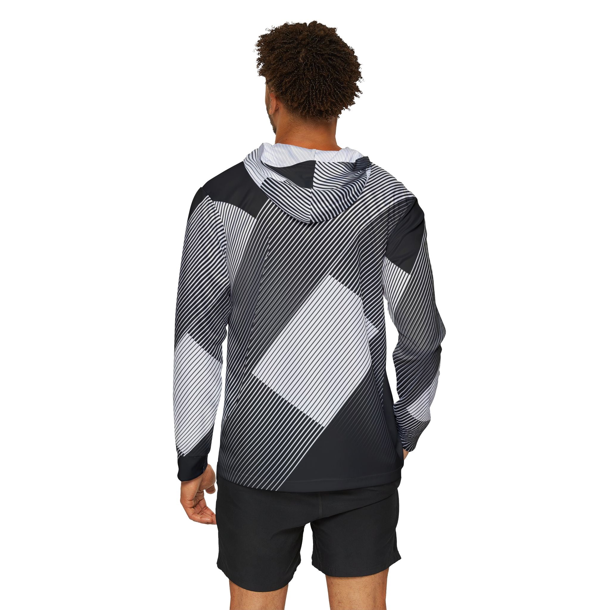 Men's Charcoal Linear Sports Fashion Hoodie