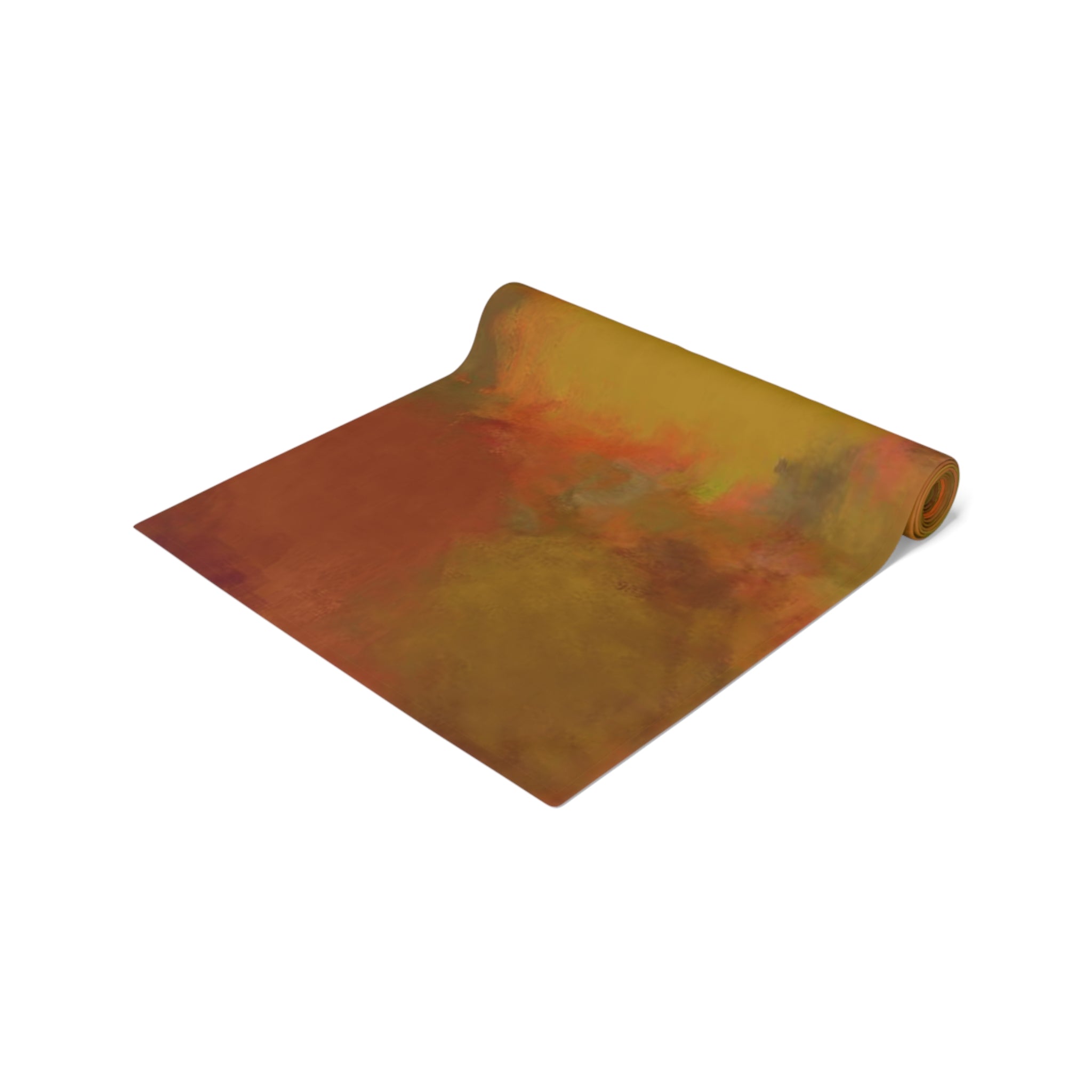 Copper Emerald Abstract Table Runner
