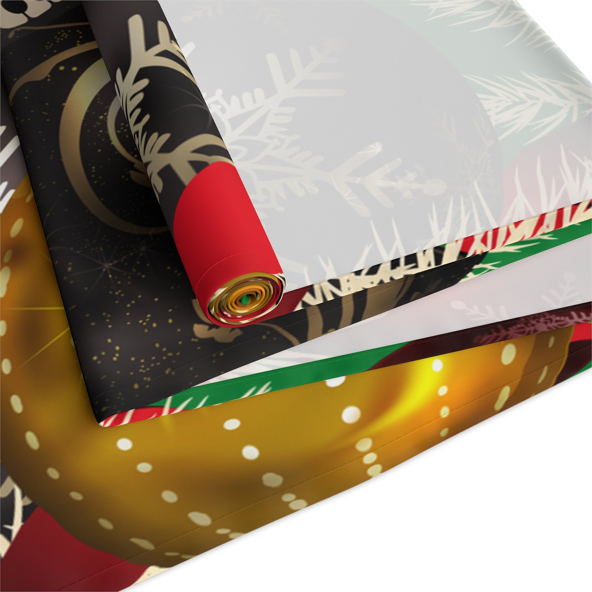 Christmas Ornaments Green Table Runner