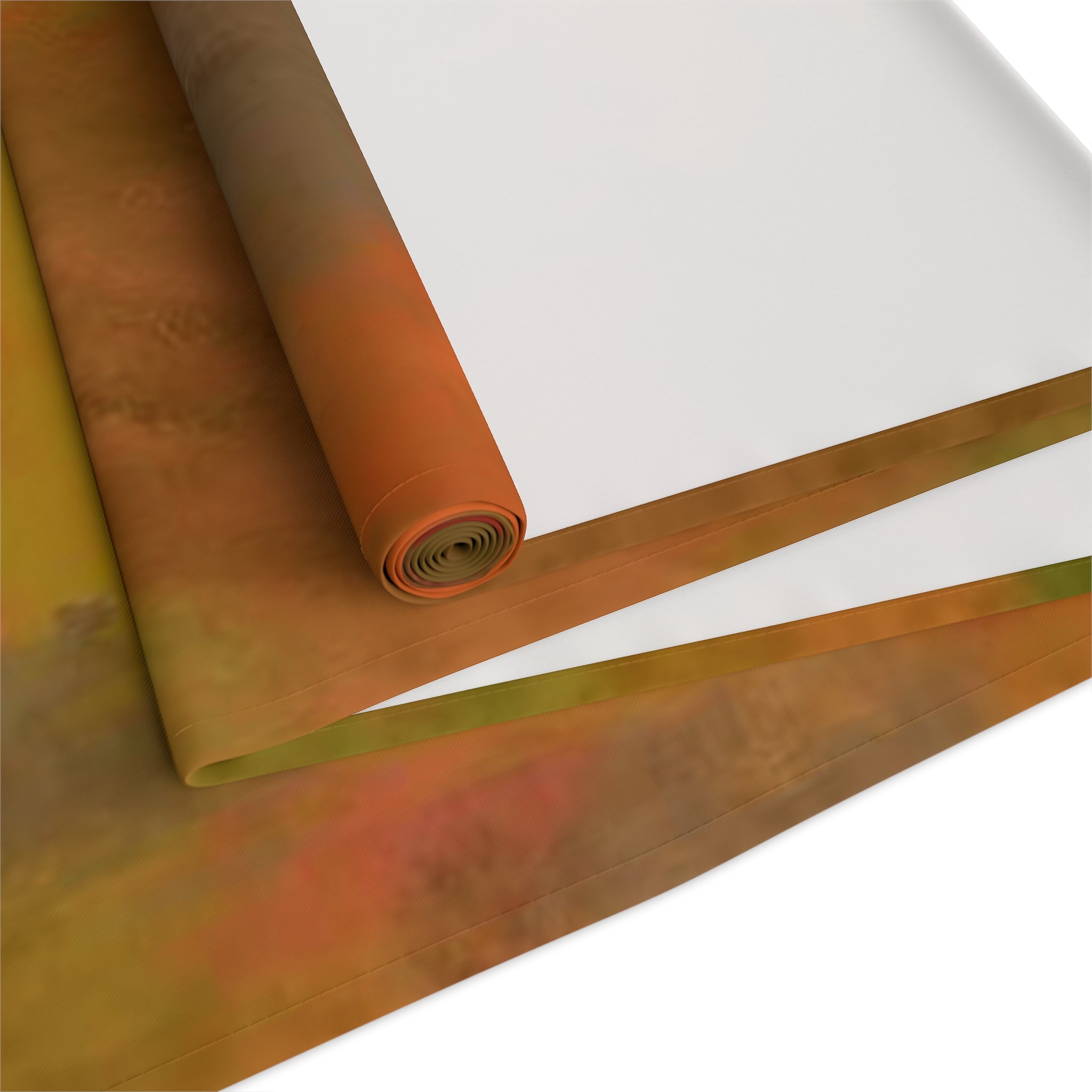 Copper Emerald Abstract Table Runner