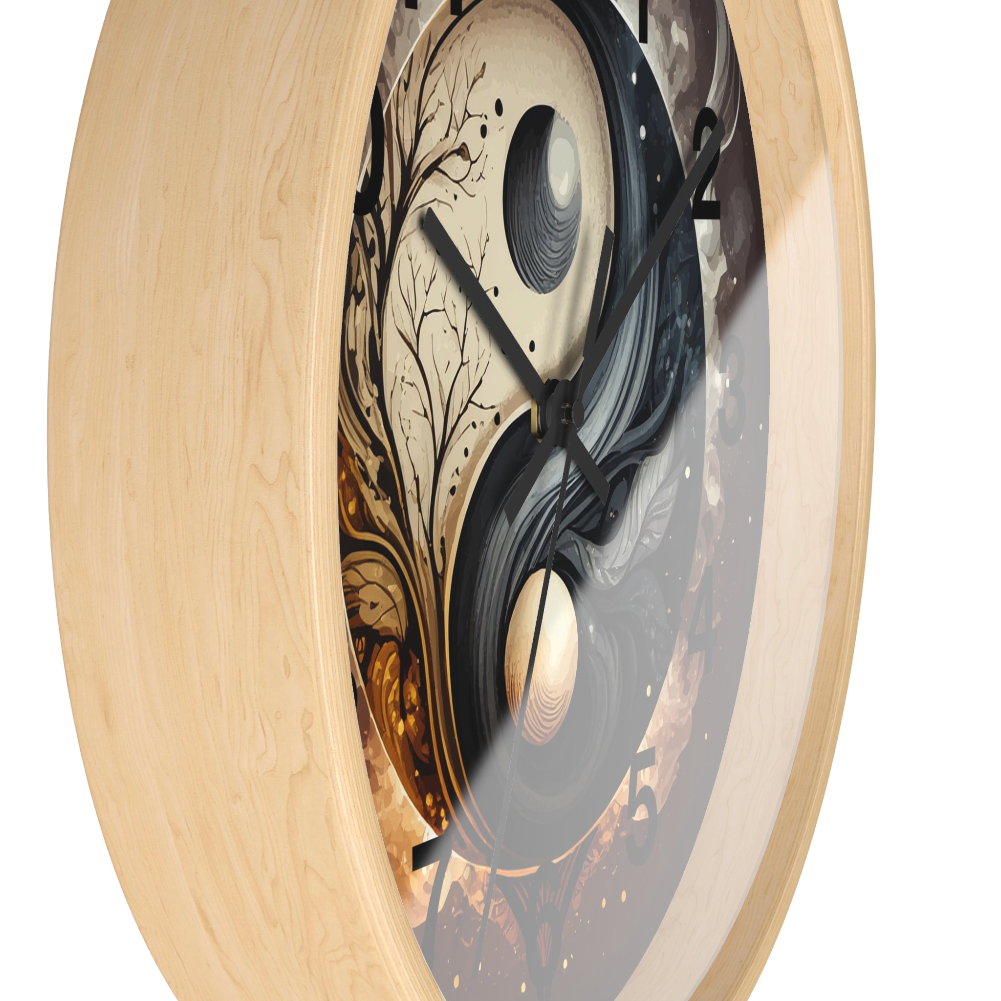 Decorative clock with intricate design on a white background