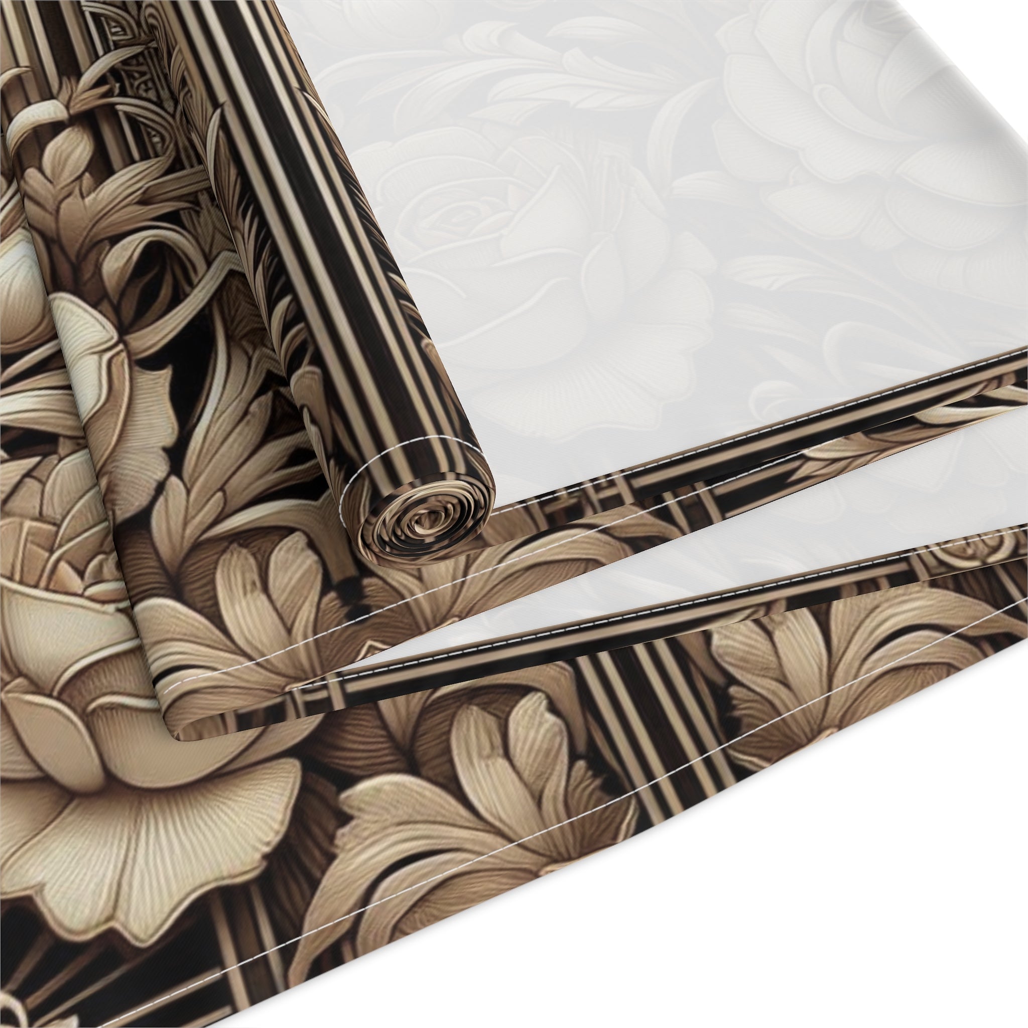 Timeless Sepia Floral Table Runner