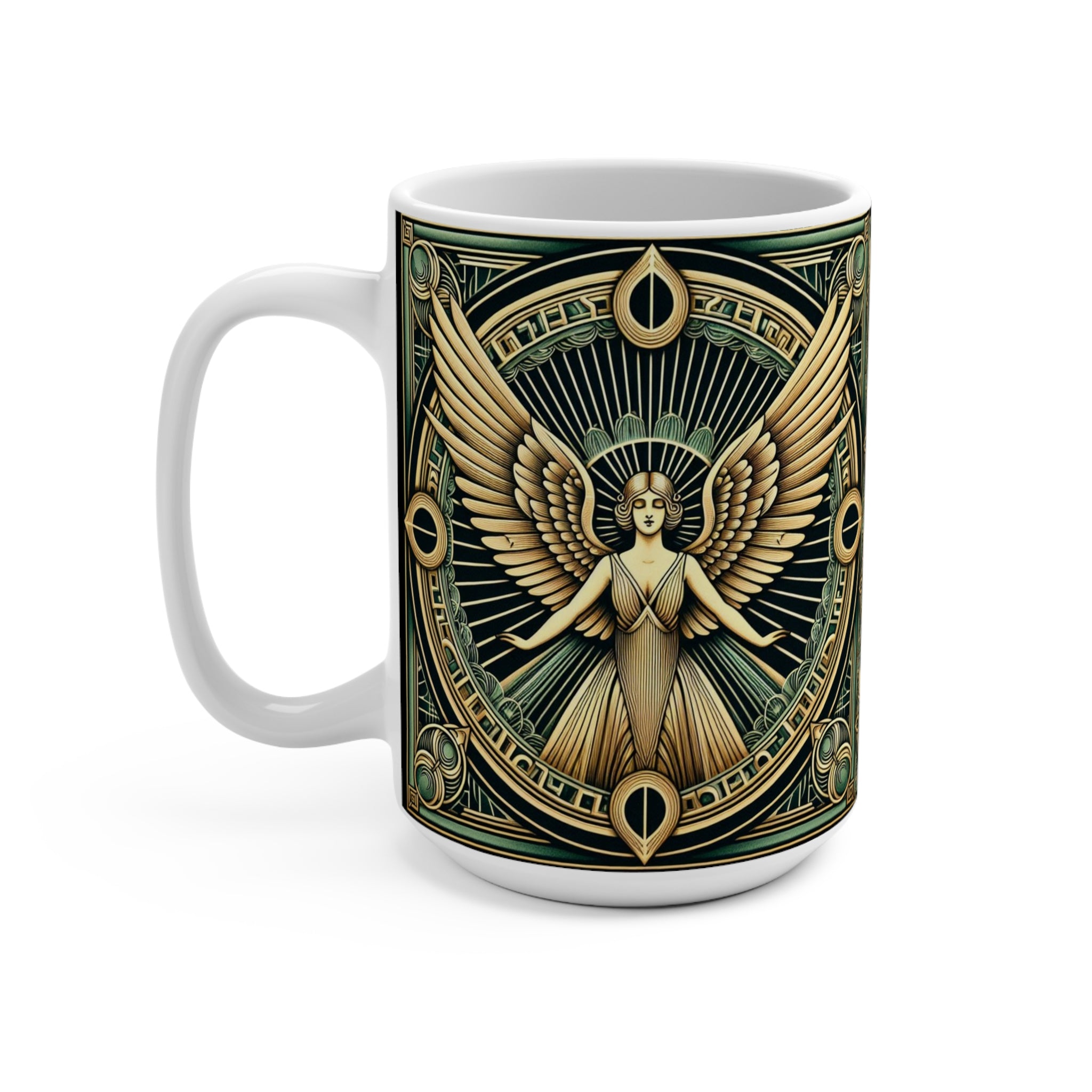 Mug with angel design on a white background