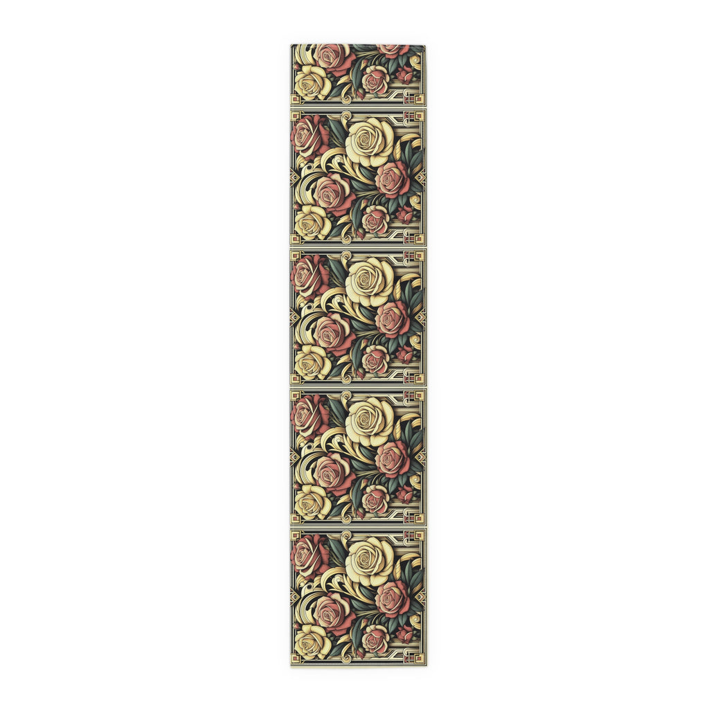 Decorative rug with floral pattern on a white background