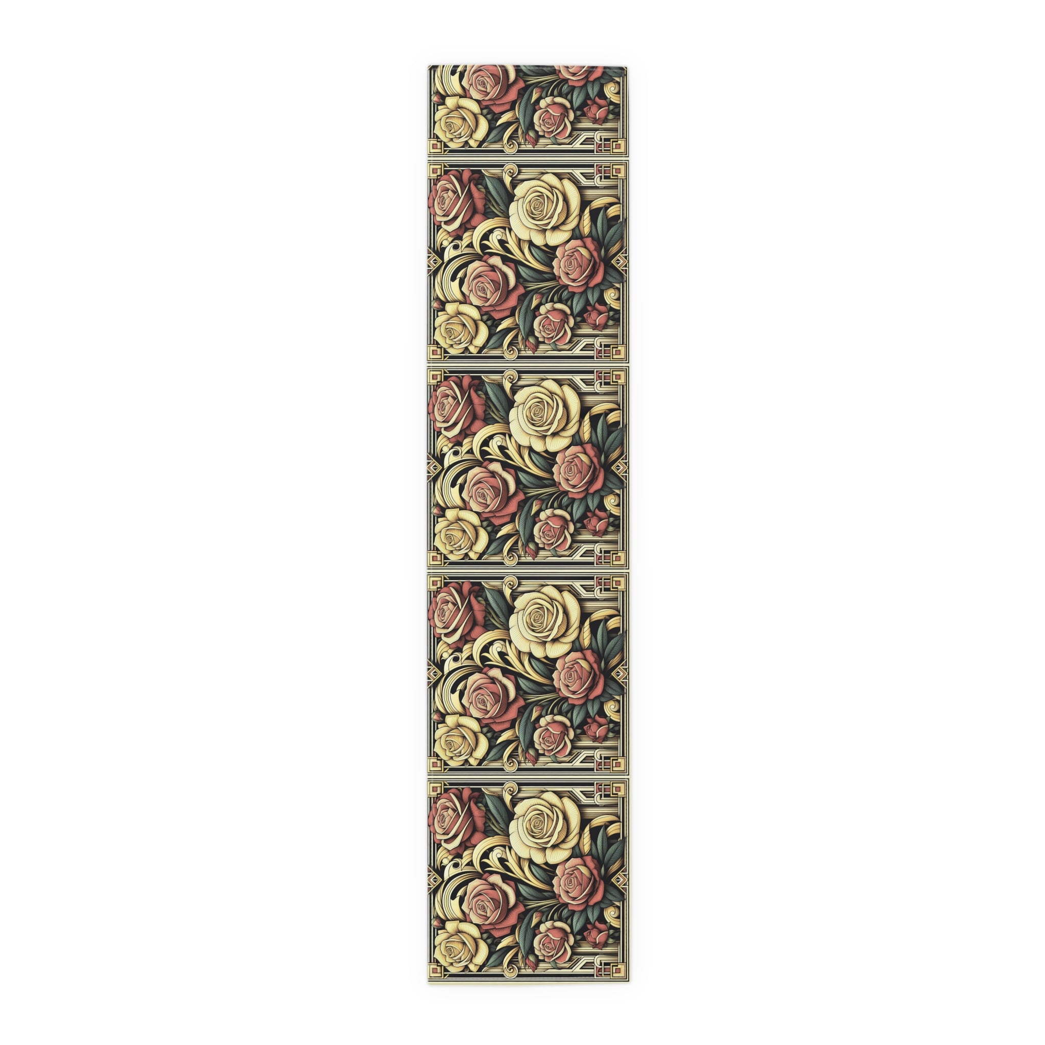 Decorative rug with floral pattern on a white background