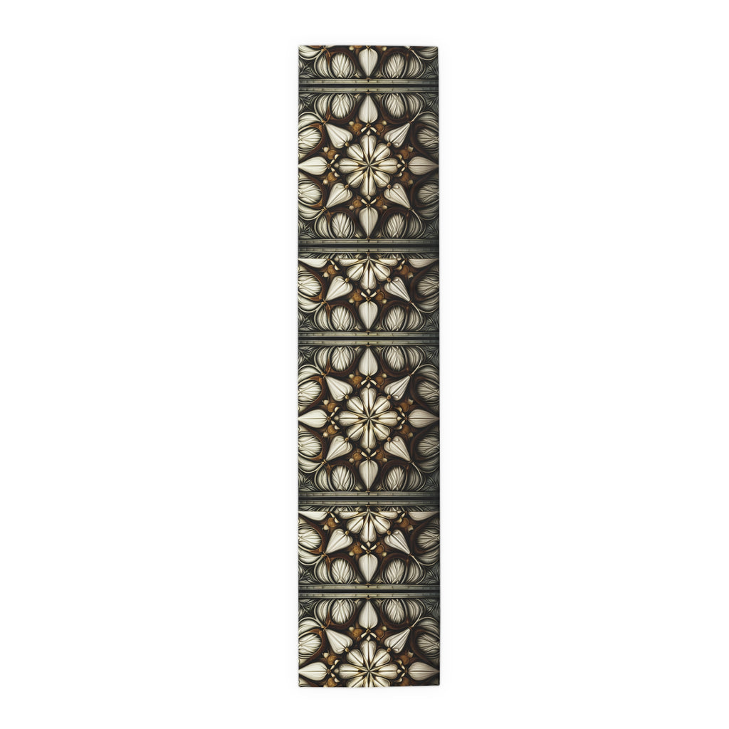 Ivory Brown Art Deco Pattern Table Runner