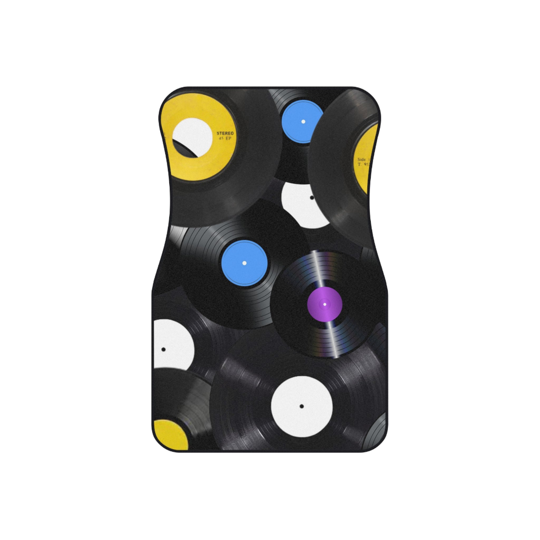 Vinyl record design on a black background