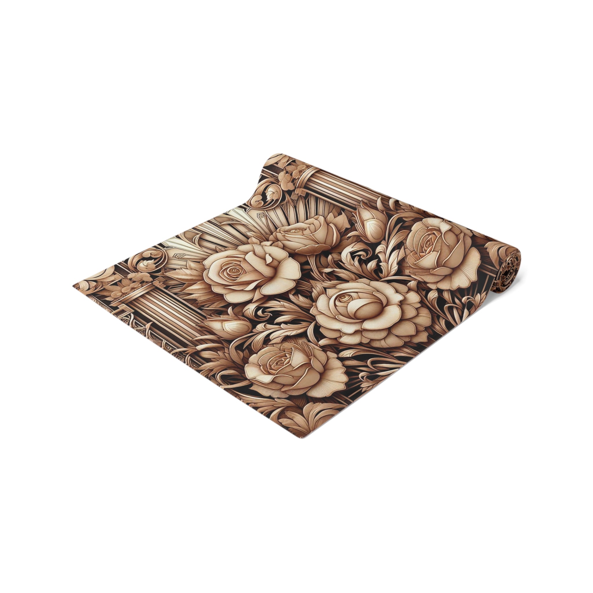 Timeless Sepia Floral Table Runner
