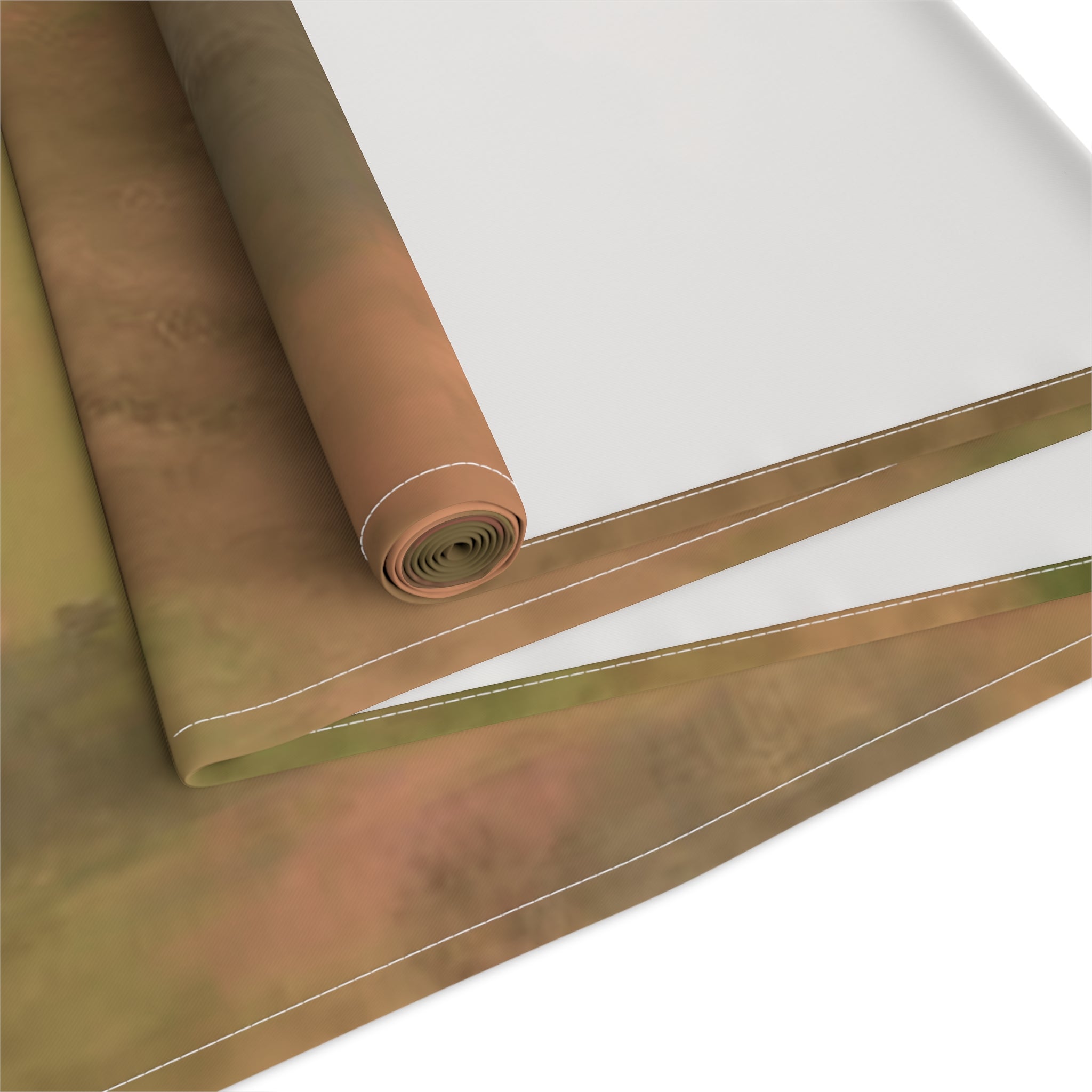 Copper Emerald Abstract Table Runner