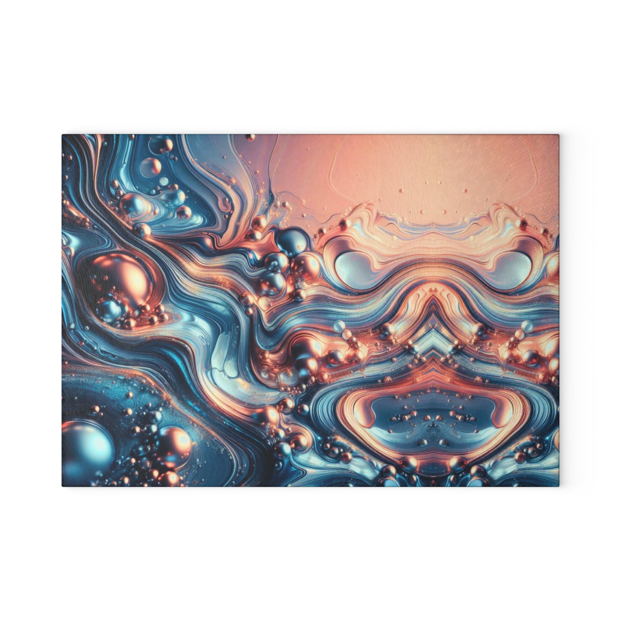 Copper and Blue Abstract Design Cutting Board