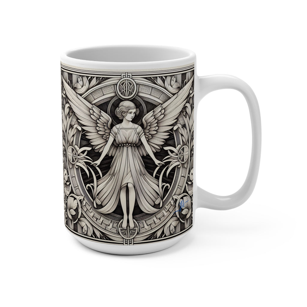 Mug with angel design on a white background