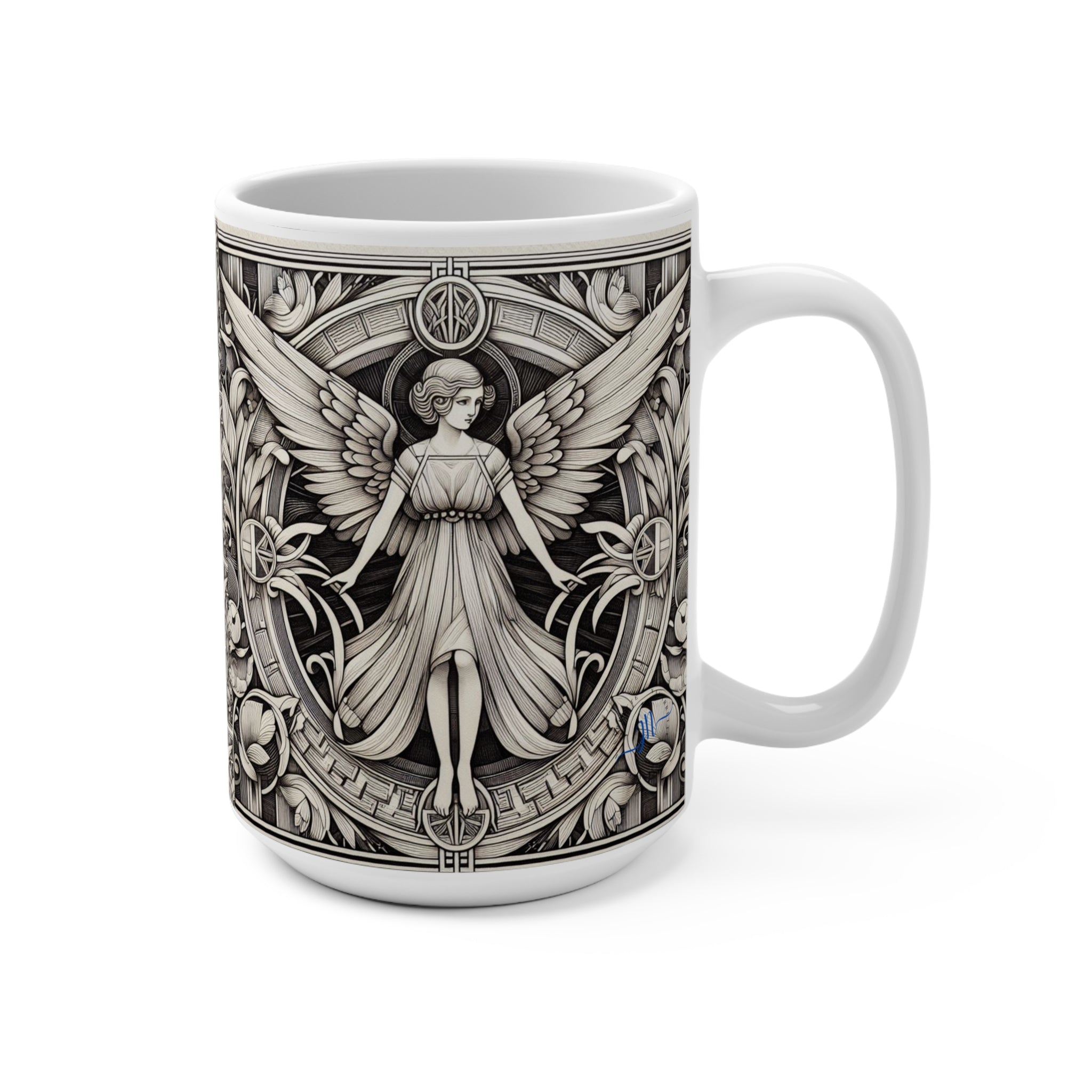 Mug with angel design on a white background