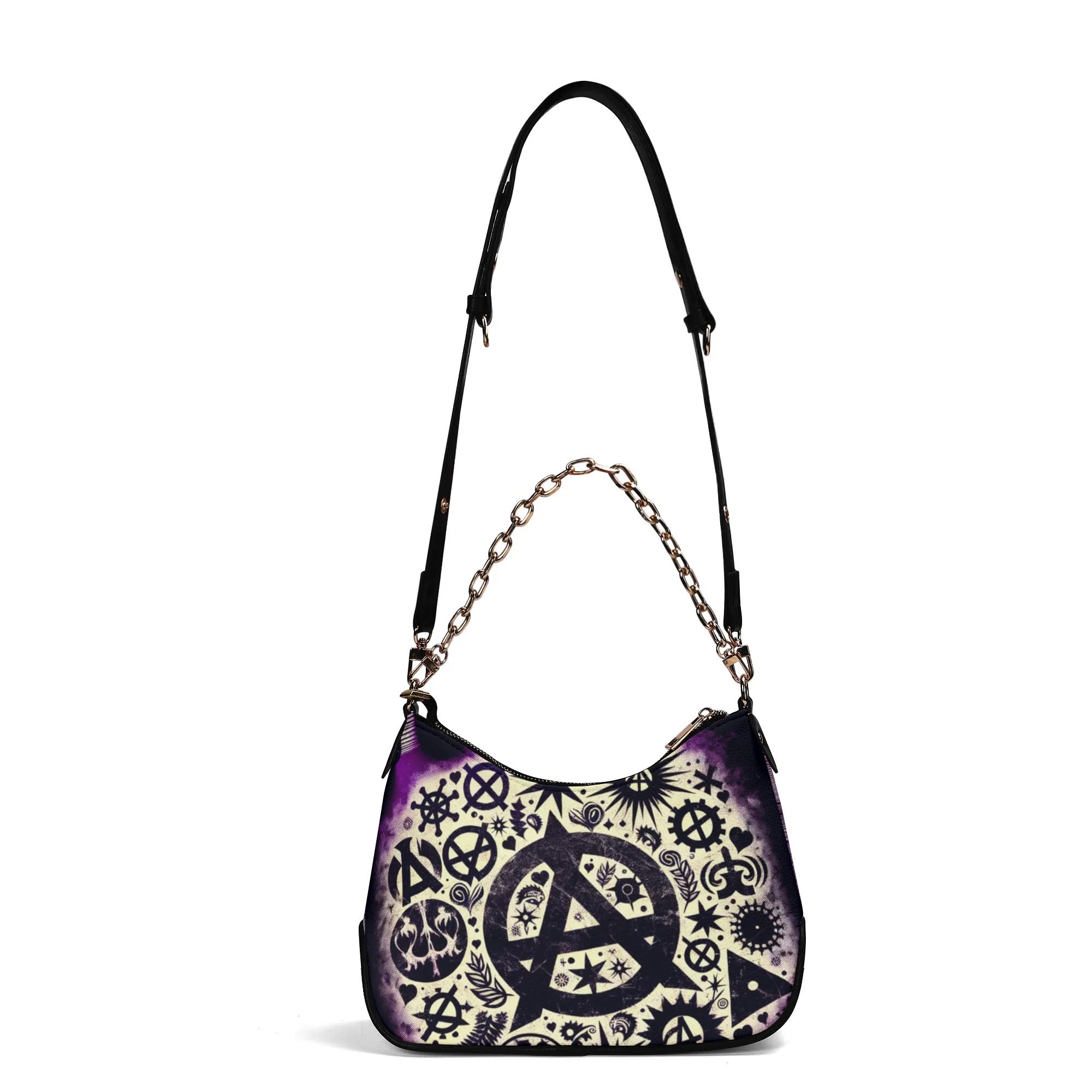 Handbag with a unique design on a white background