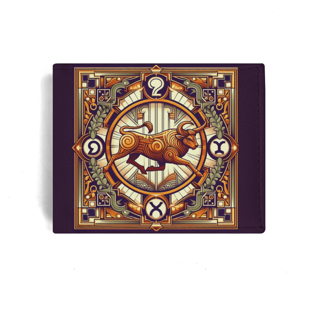 Decorative wall art with a bull illustration and geometric patterns on a white background