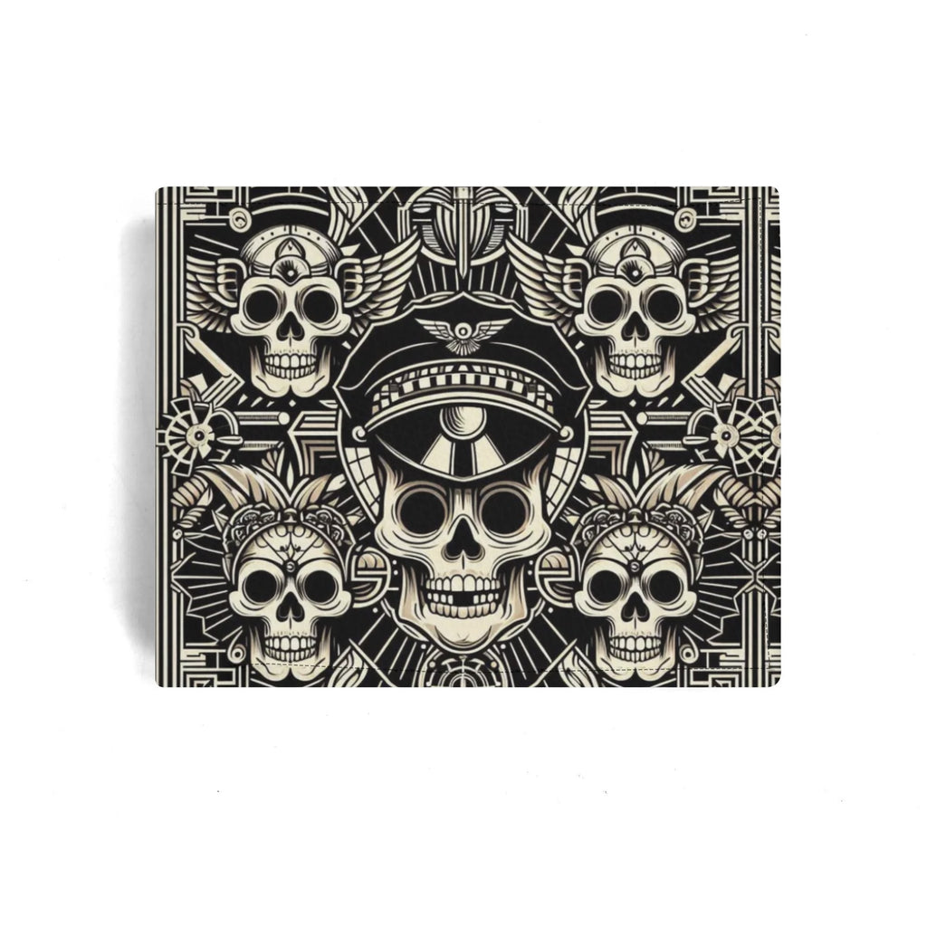 Canvas print with black and white skull design on a white background
