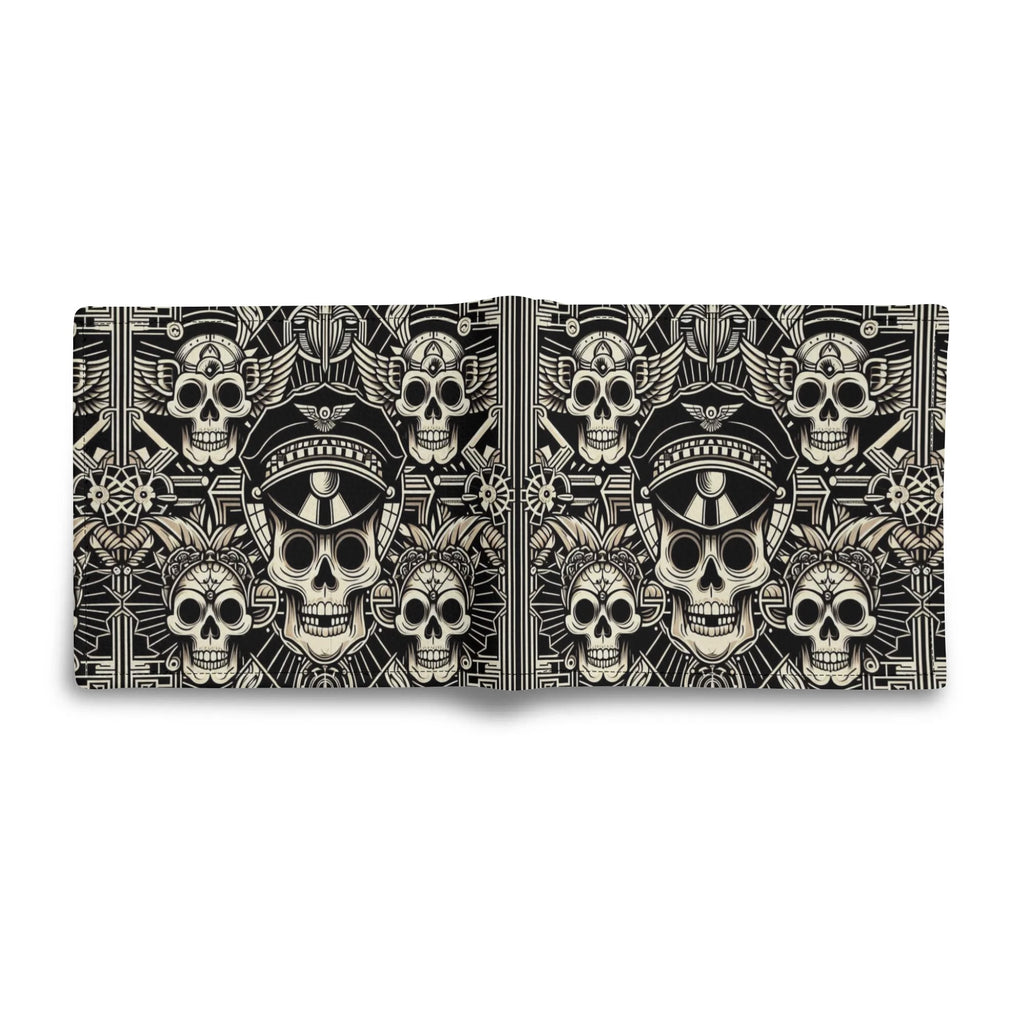 Skull patterned wallet on a white background