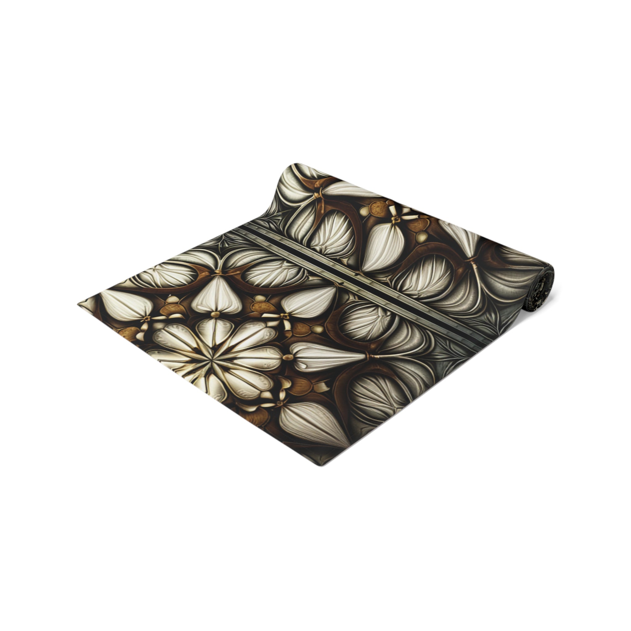 Ivory Brown Art Deco Pattern Table Runner