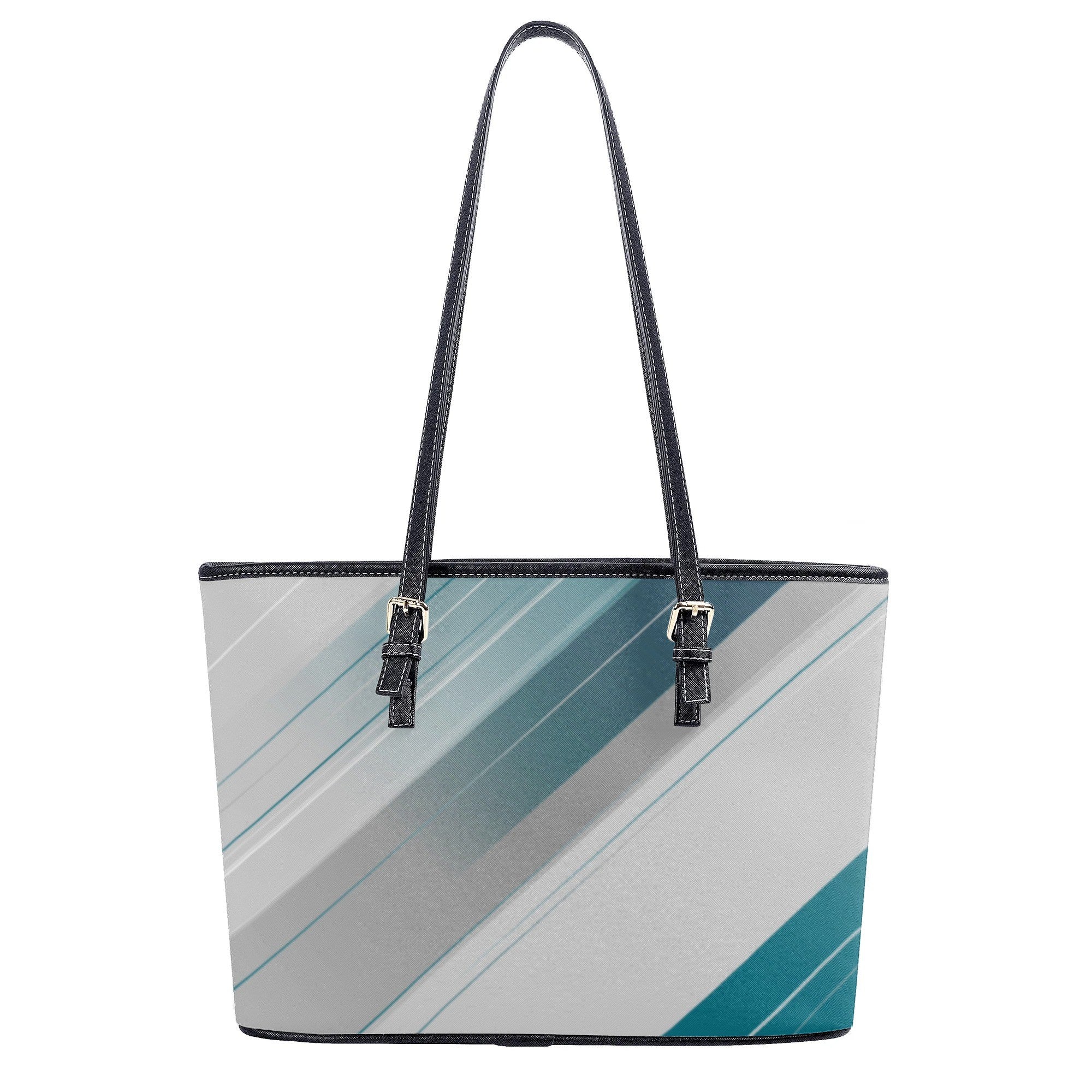Tote bag with diagonal stripes on a white background