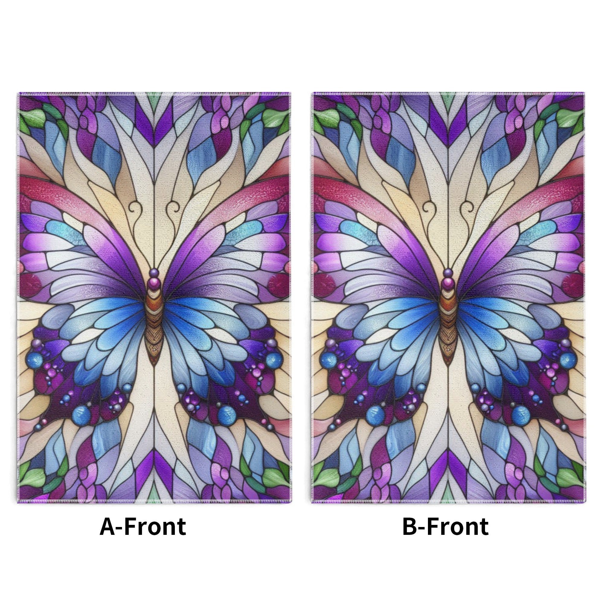 Two identical butterfly designs on a white background