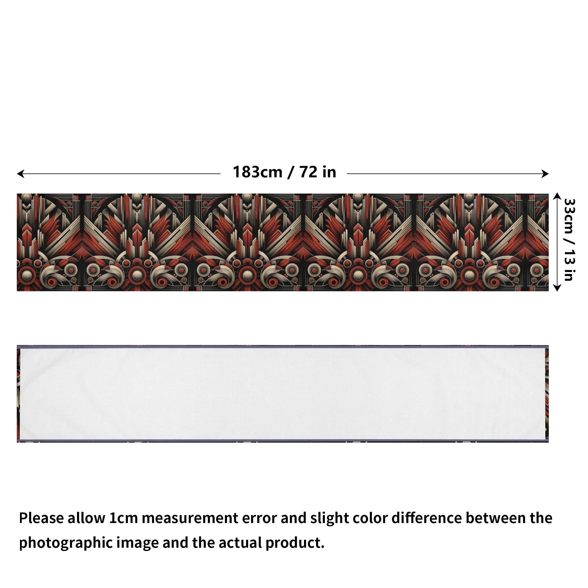 Decorative border with measurements on a white background
