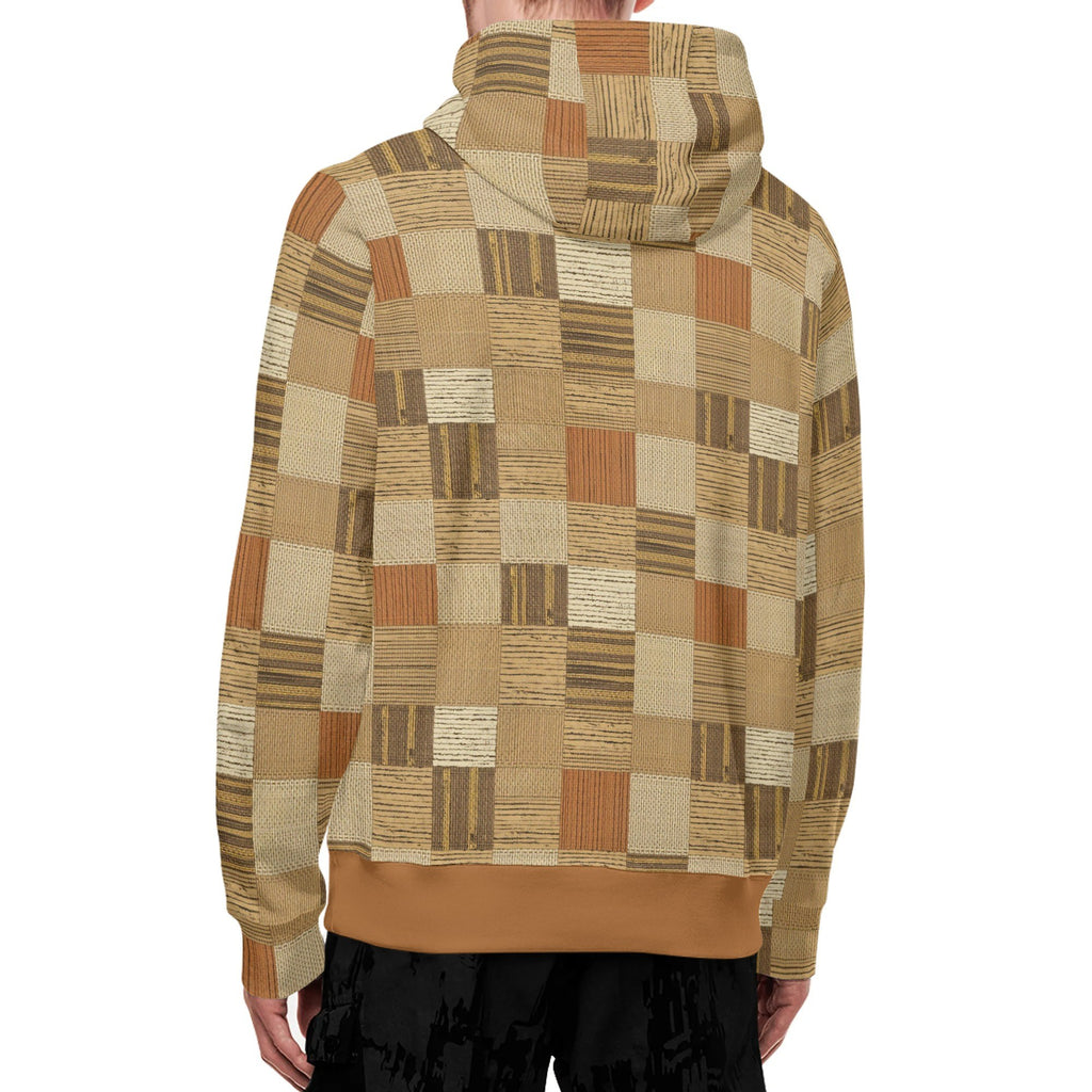 Hoodie with a checkered pattern on a white background