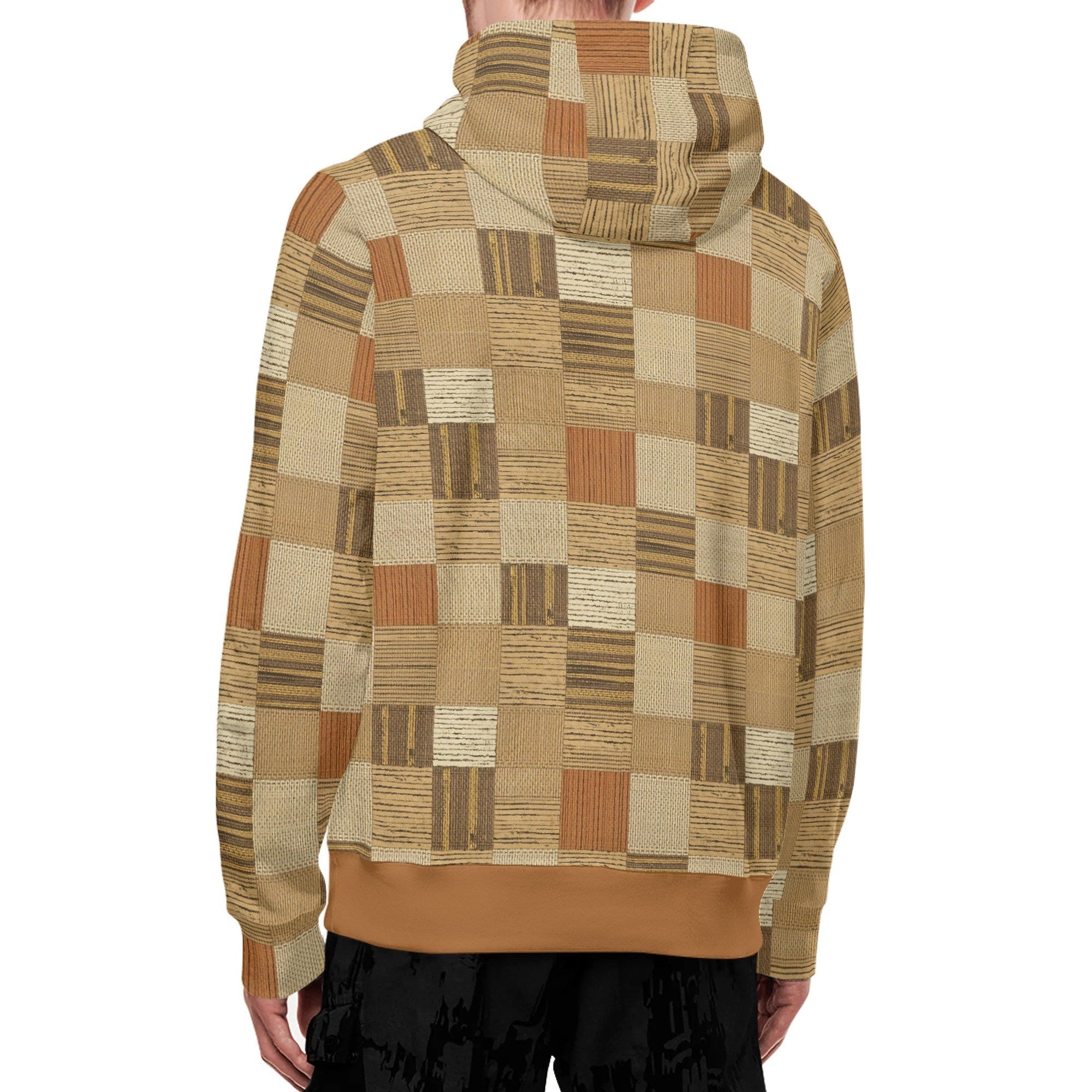 Hoodie with a checkered pattern on a white background