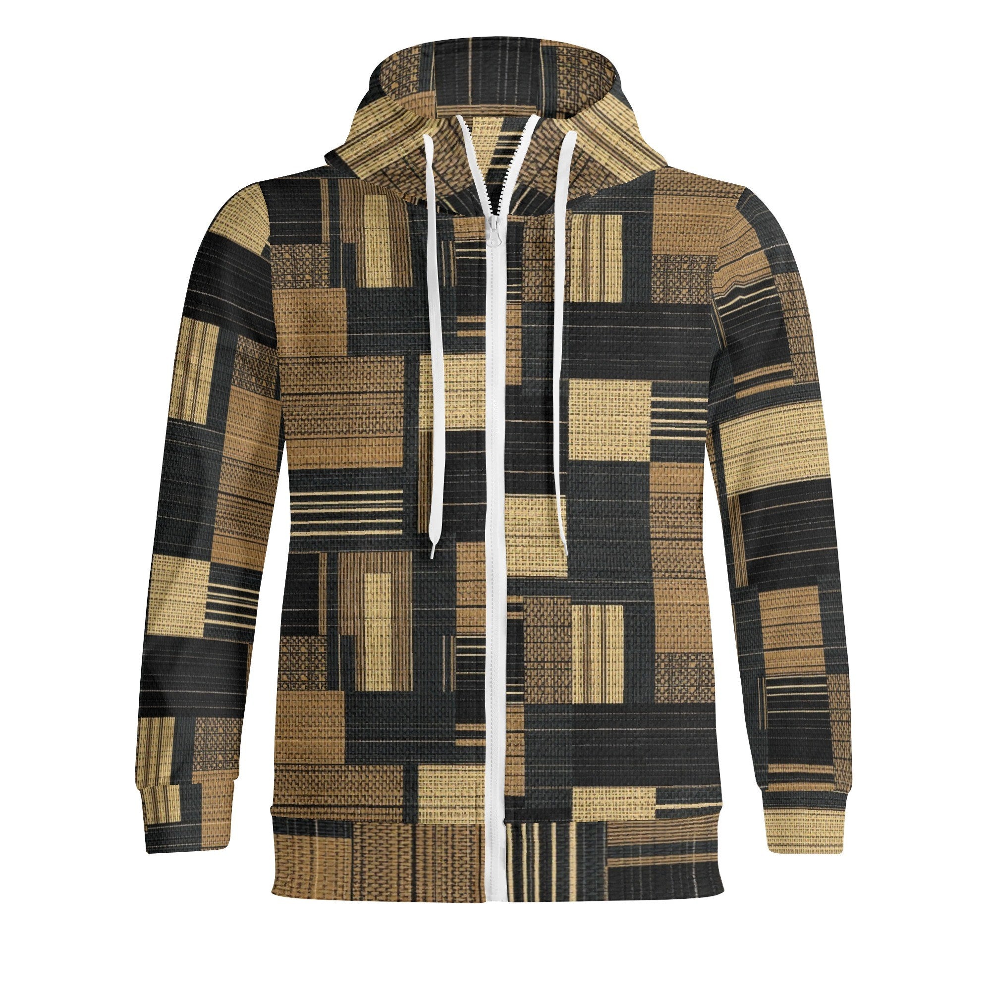 Hoodie with a geometric pattern on a white background