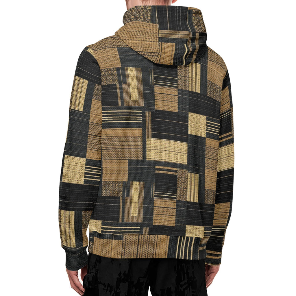 Hoodie with geometric pattern on a white background