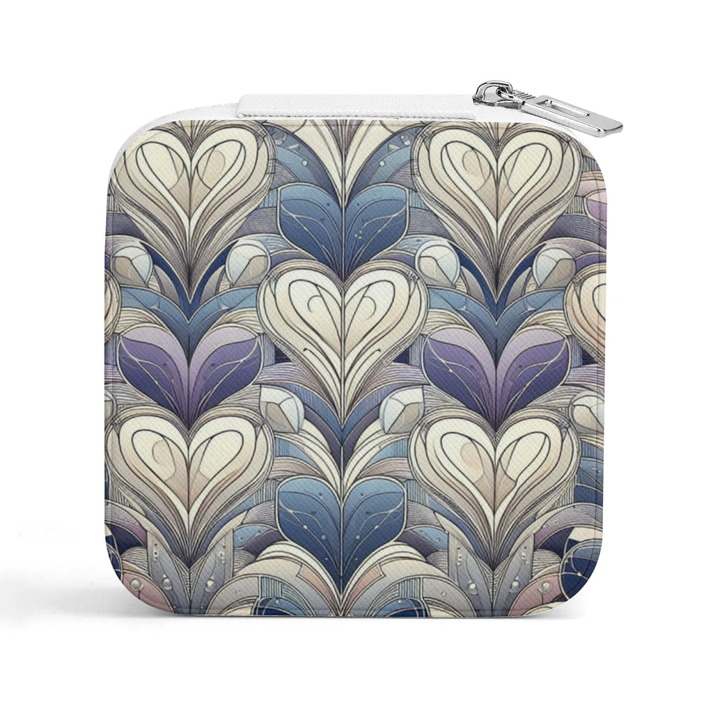 Square pouch with heart pattern on a white background