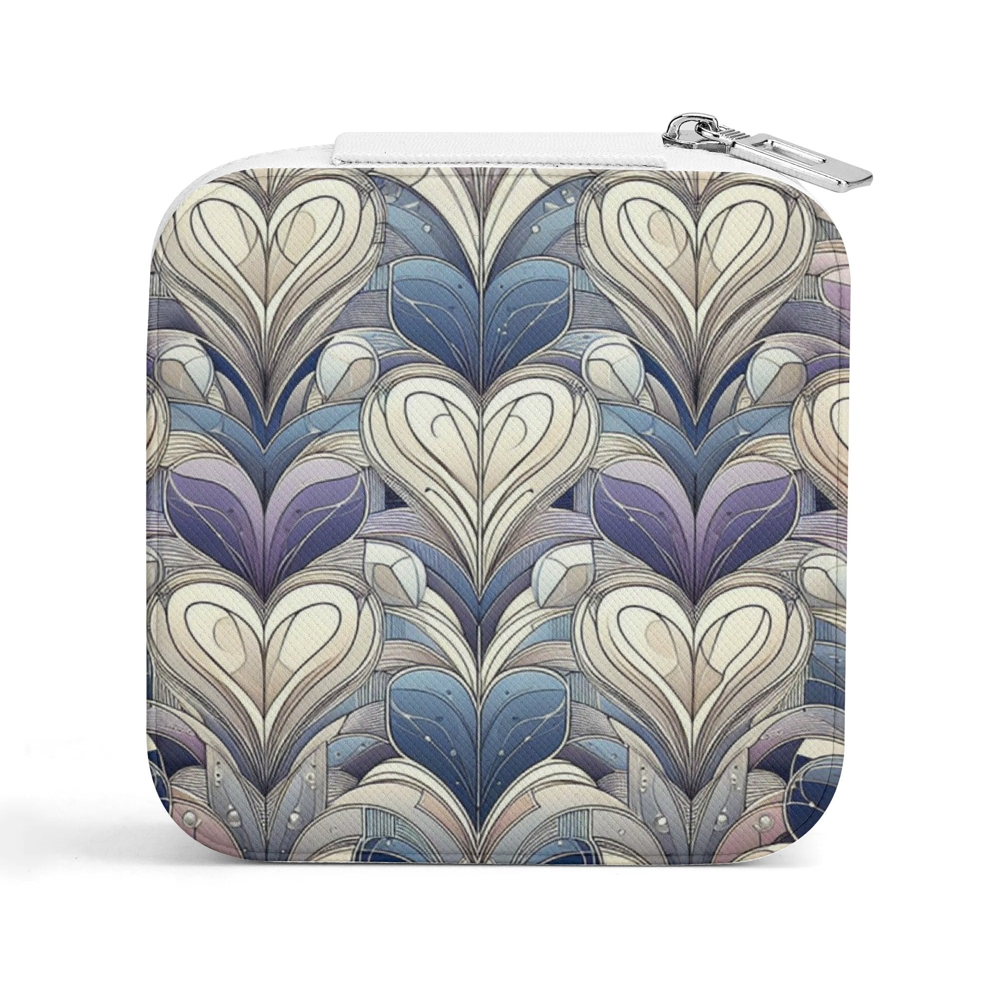 Square pouch with heart pattern on a white background