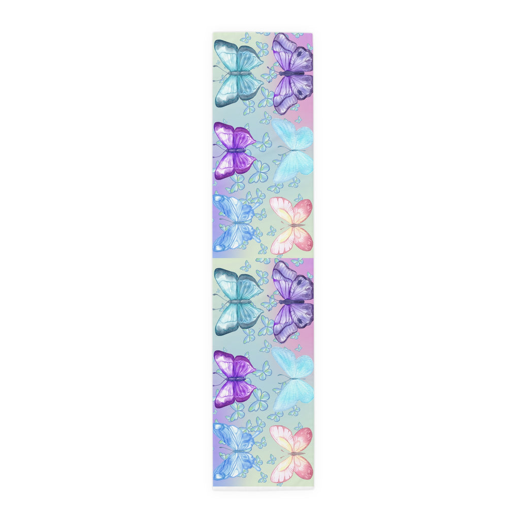 Colorful butterfly pattern on a white background