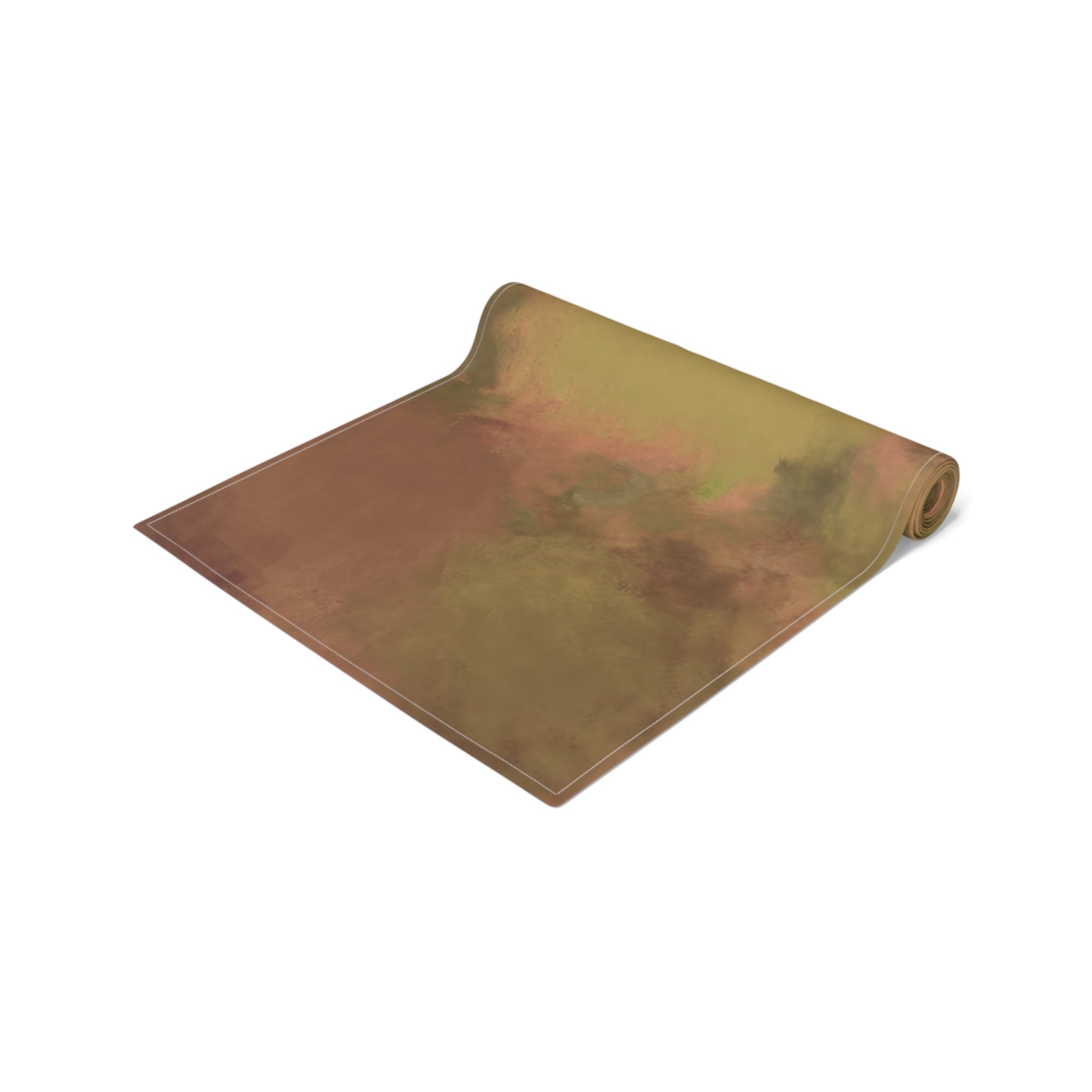 Copper Emerald Abstract Table Runner
