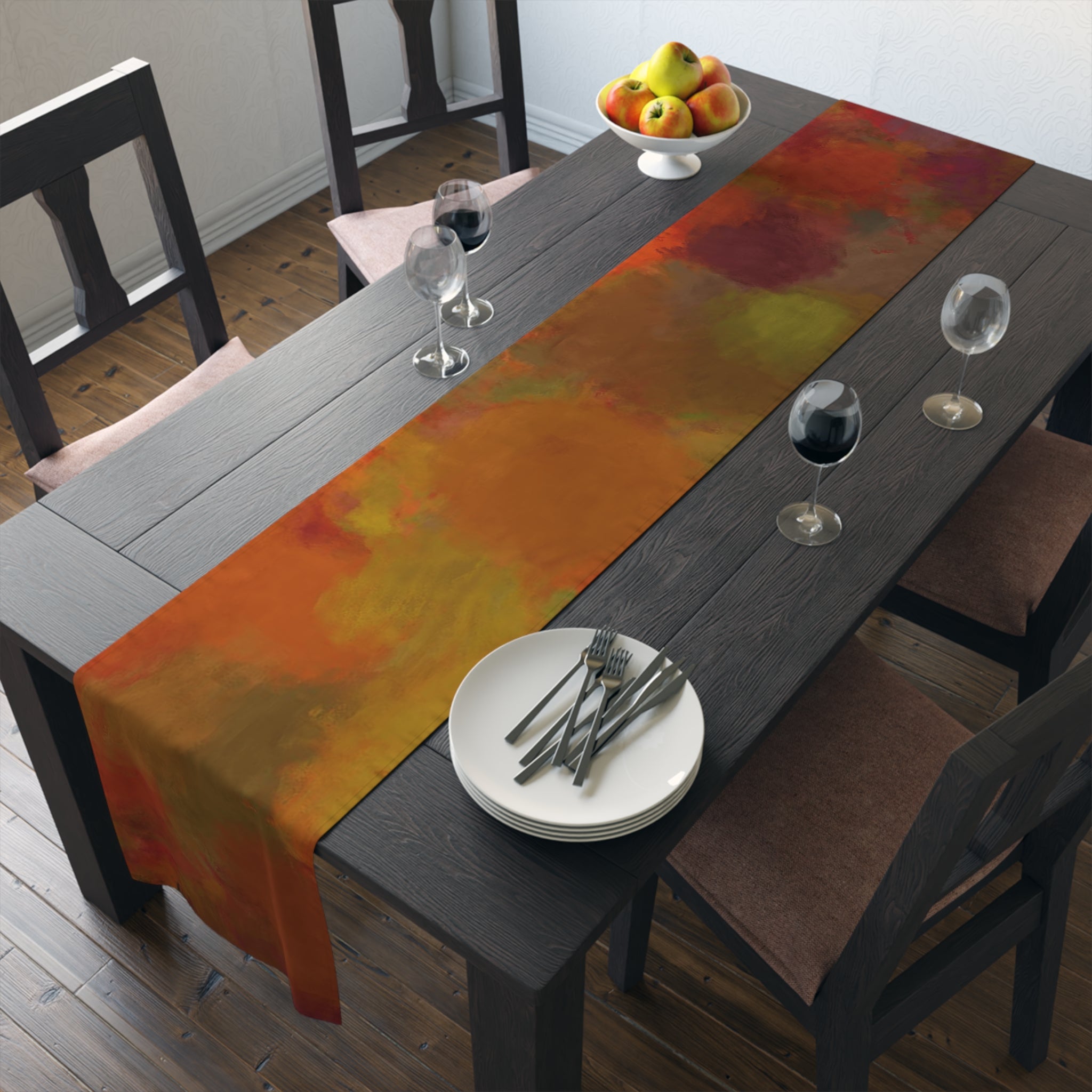 Copper Abstract Table Runner - Unique Home Decor - Handcrafted Design