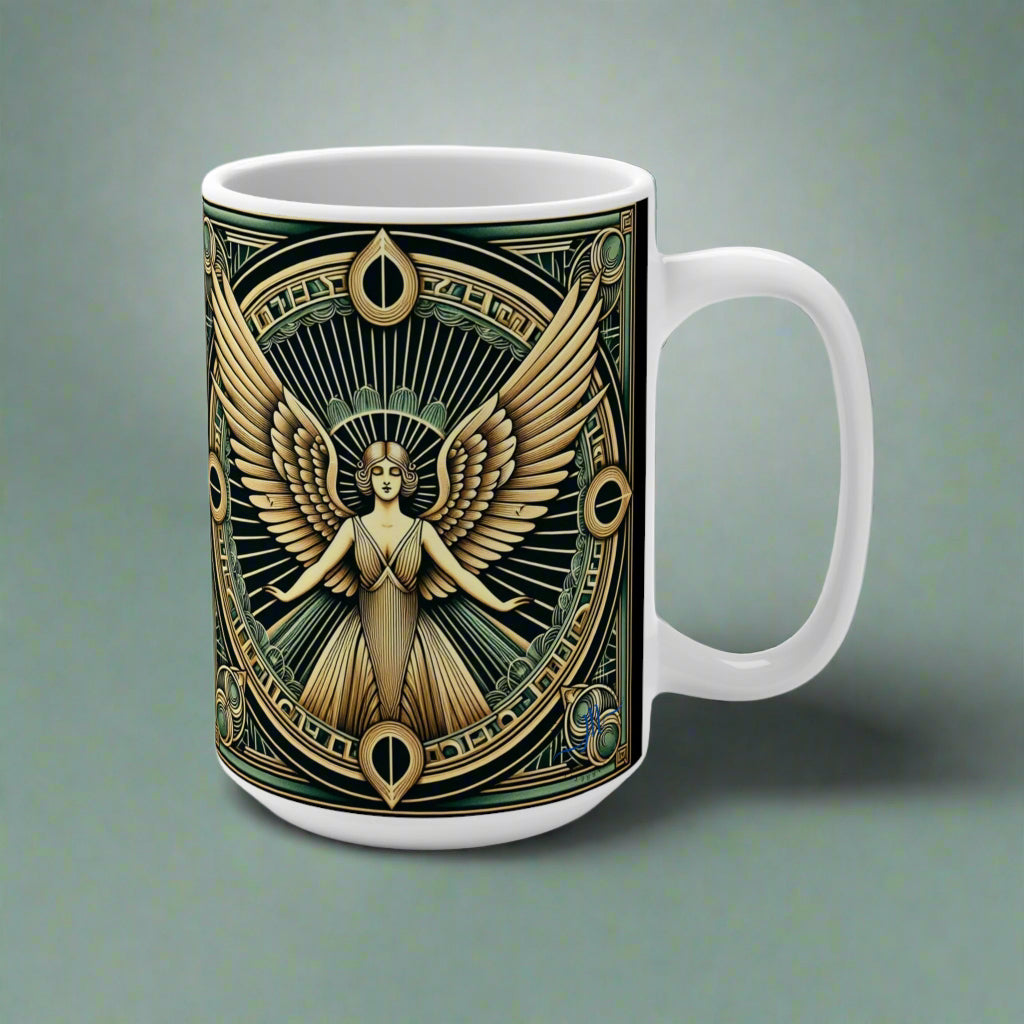 Mug with angel design on a white background