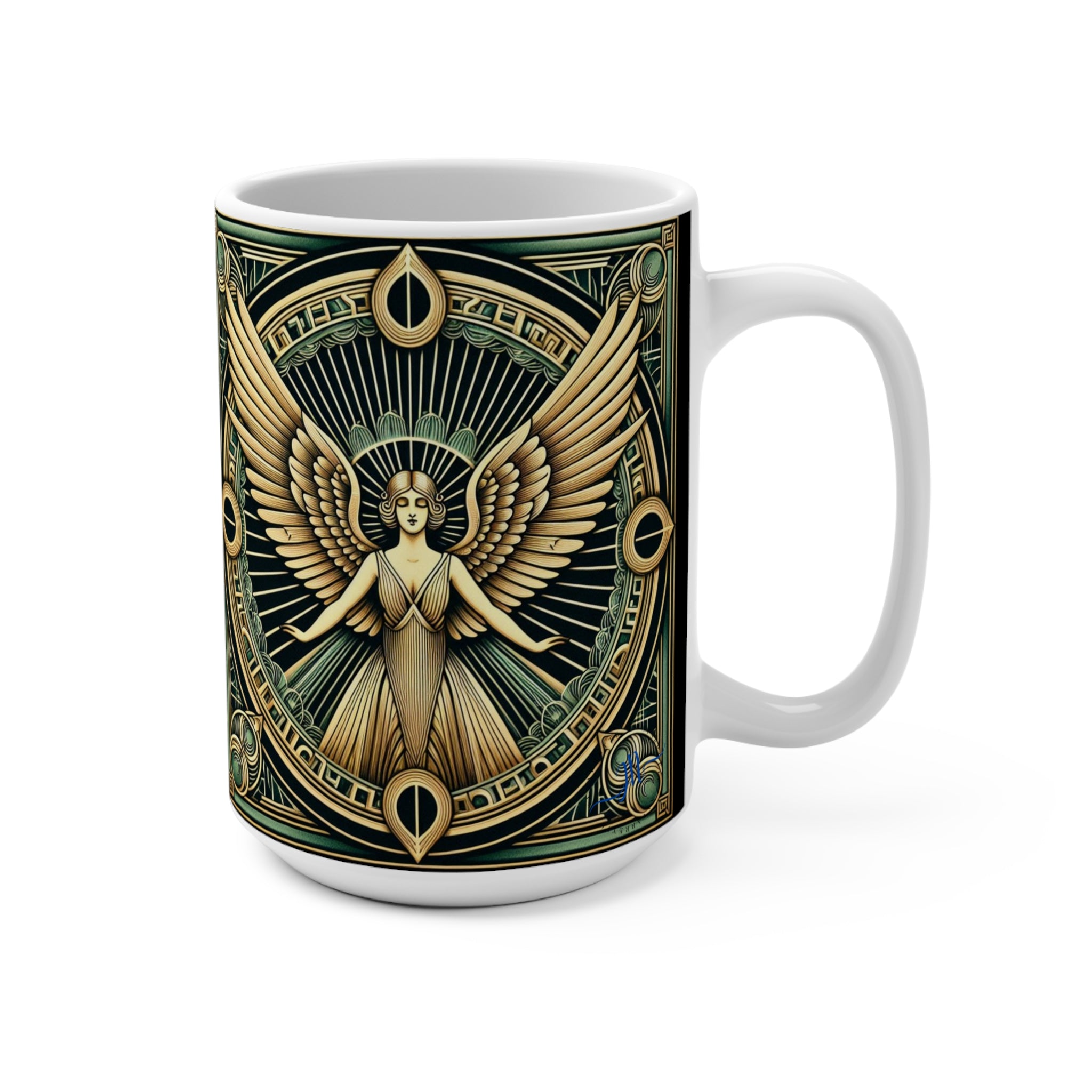 Mug with angel design on a white background