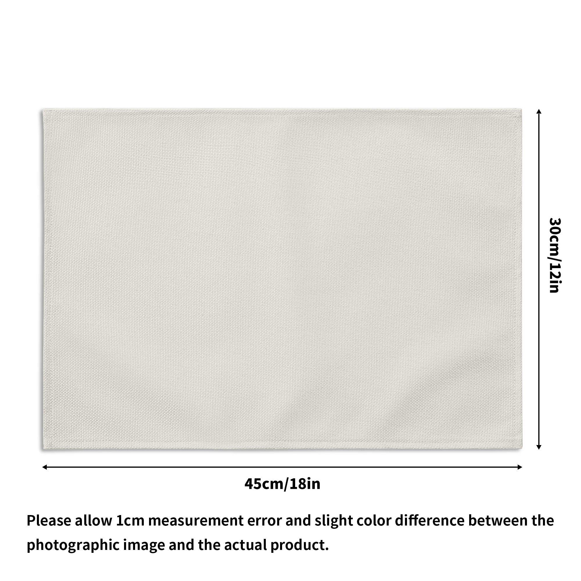 Rectangular white mat with dimensions on a white background