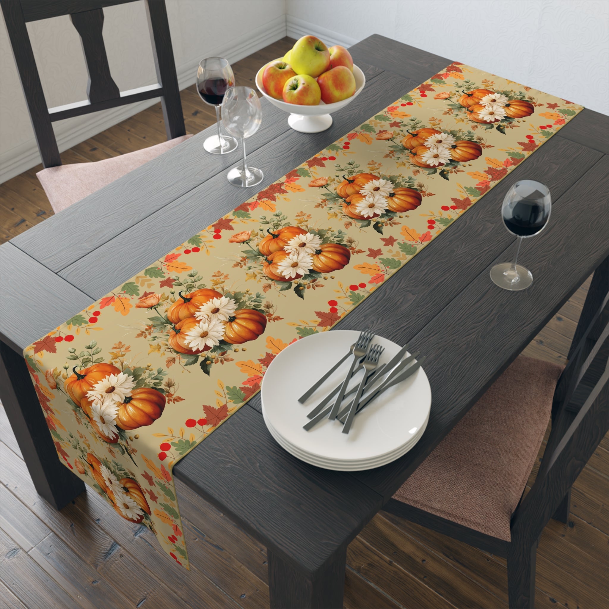 Autumn Pumpkins Table Runner