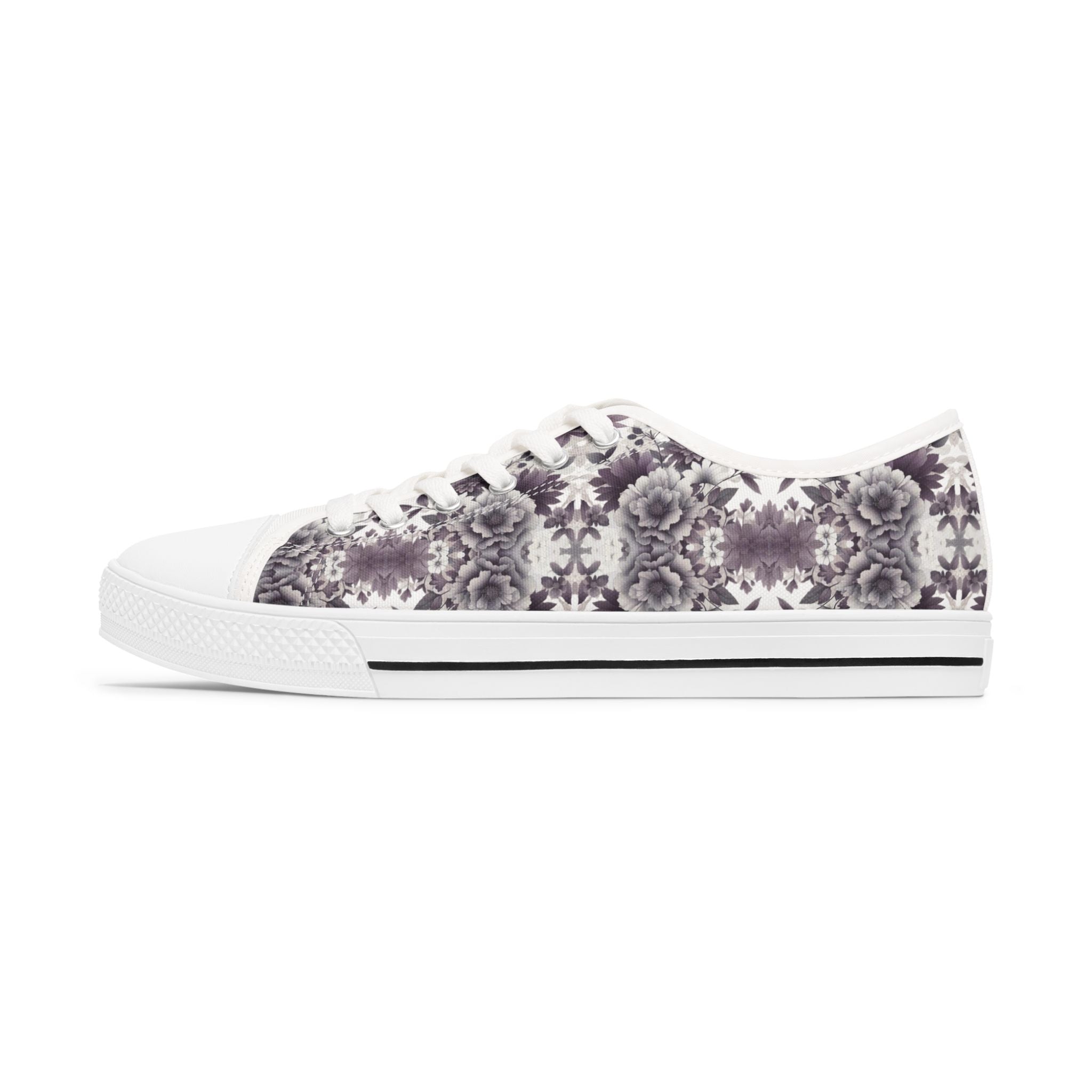 Floral patterned sneaker on a white background