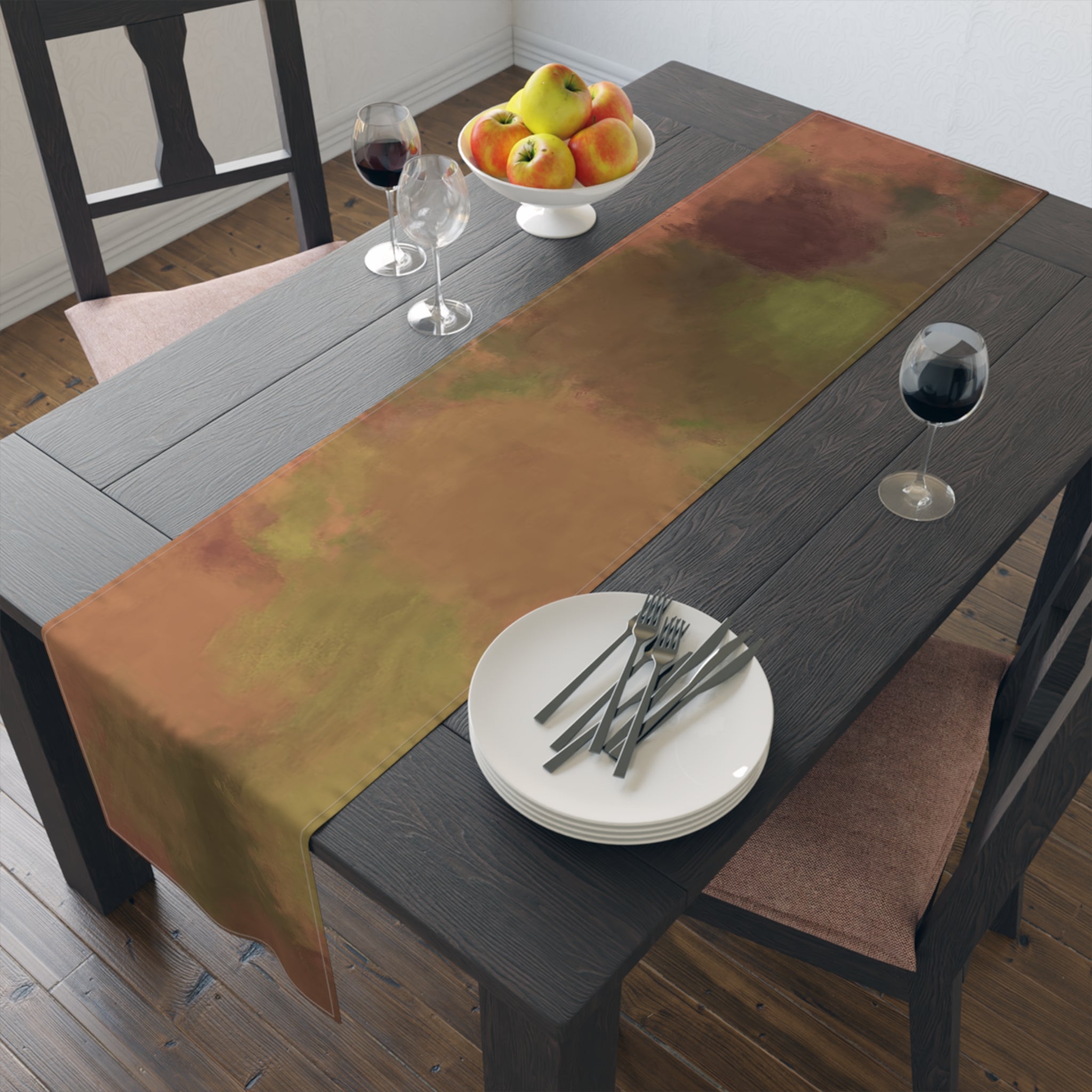 Copper Abstract Table Runner - Unique Home Decor - Handcrafted Design