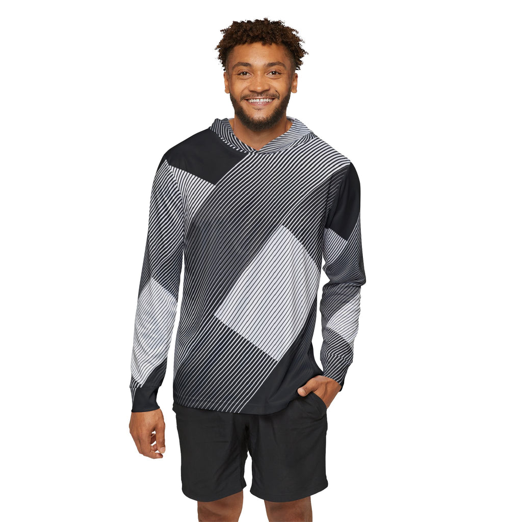 Men's Charcoal Linear Sports Fashion Hoodie